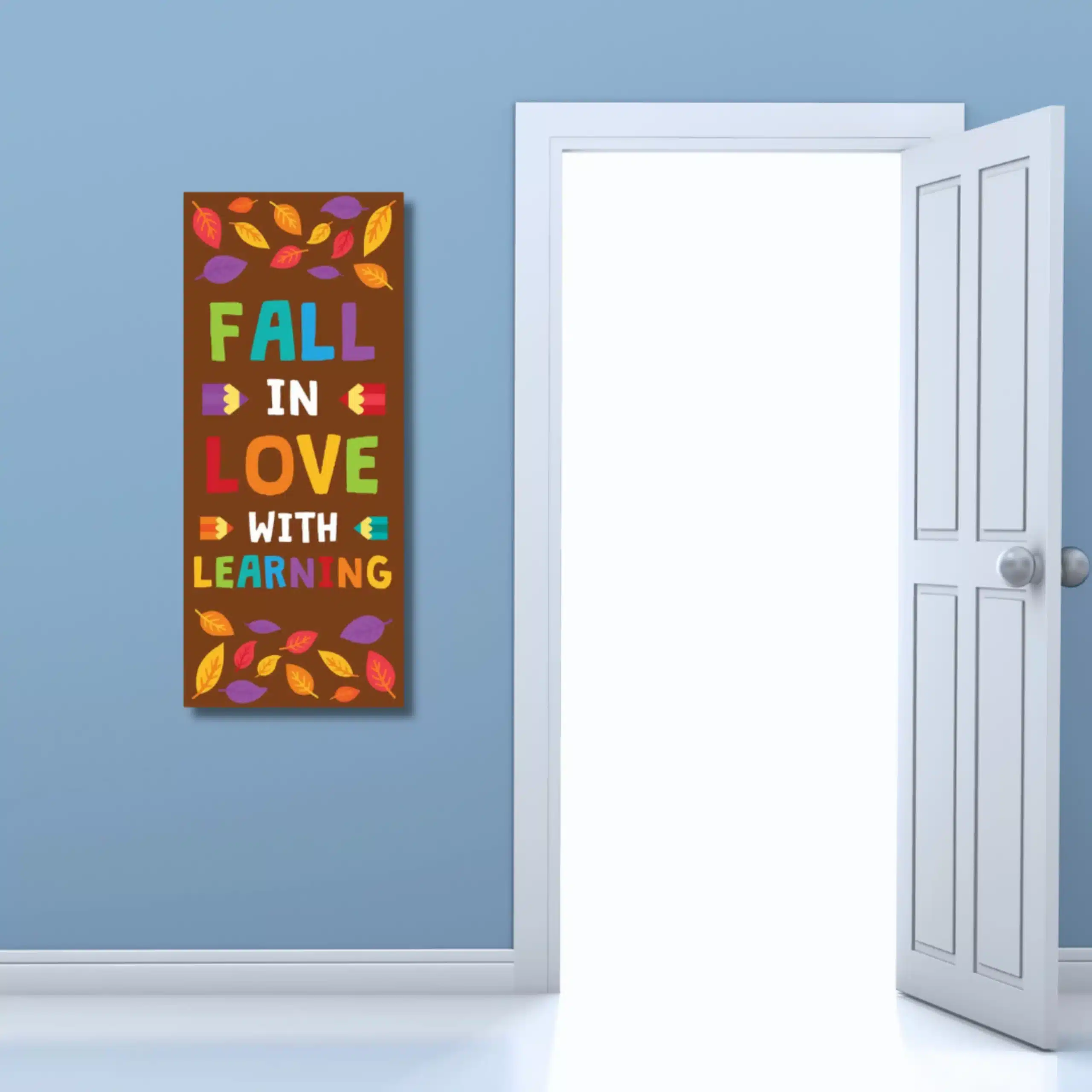 Fall in love with learning - Motivational Quotes (12x36 Inches, Portrait)