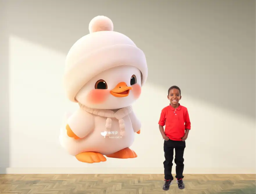 Duck wearing cap - Curiosity Sticker on paper (5.5 by 4feet)