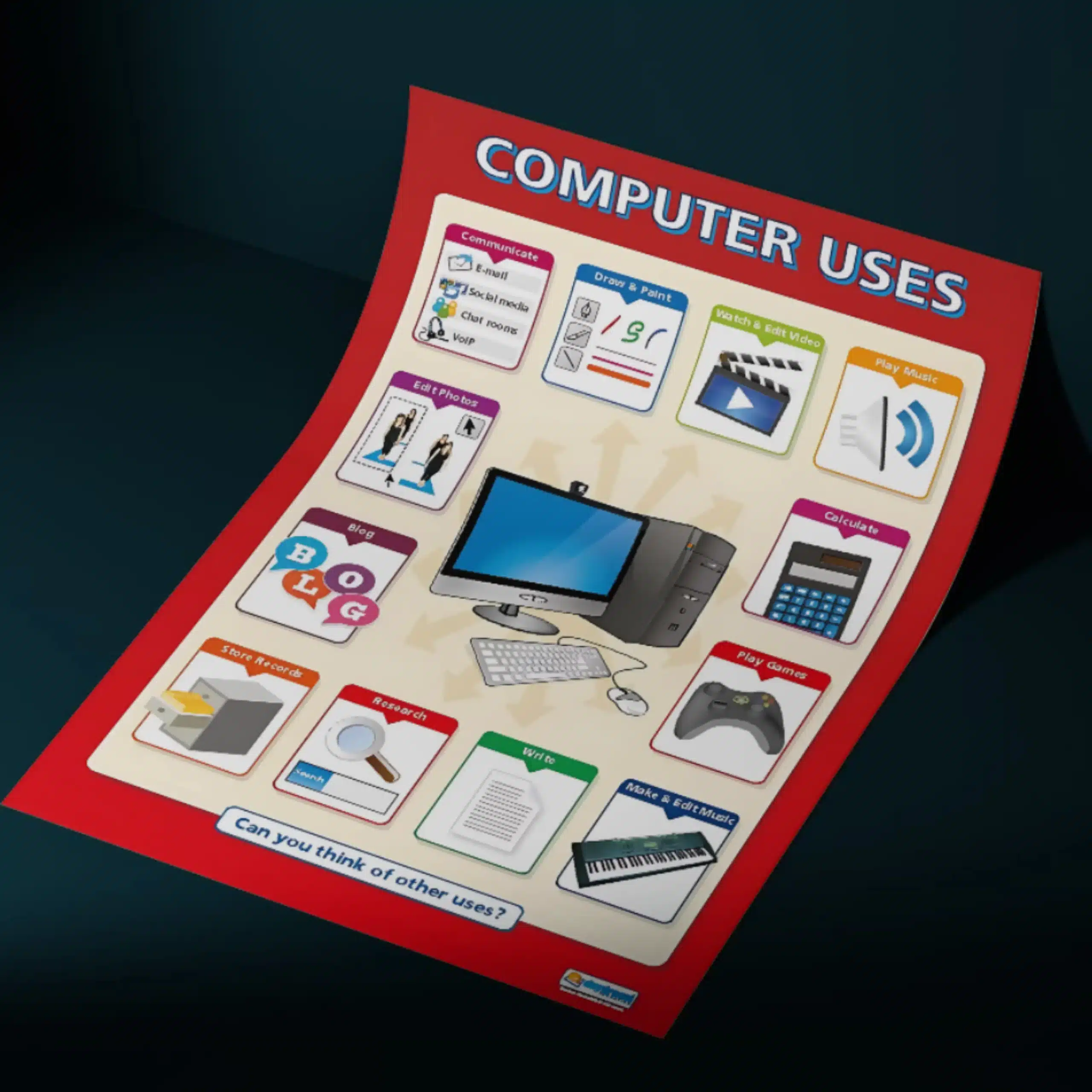 "Computer uses" - Computer instructional flex banner