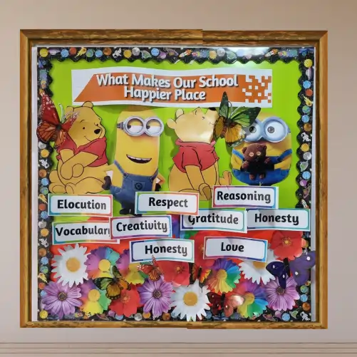 What makes our school a happier place -Paper Display Board