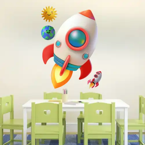 3D Rocket 1 - cartoon sticker