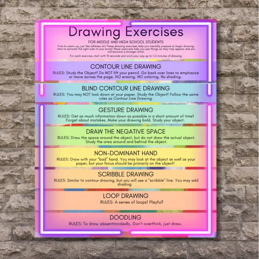"Drawing Exercises" - Instructional Flex Banner al Banner