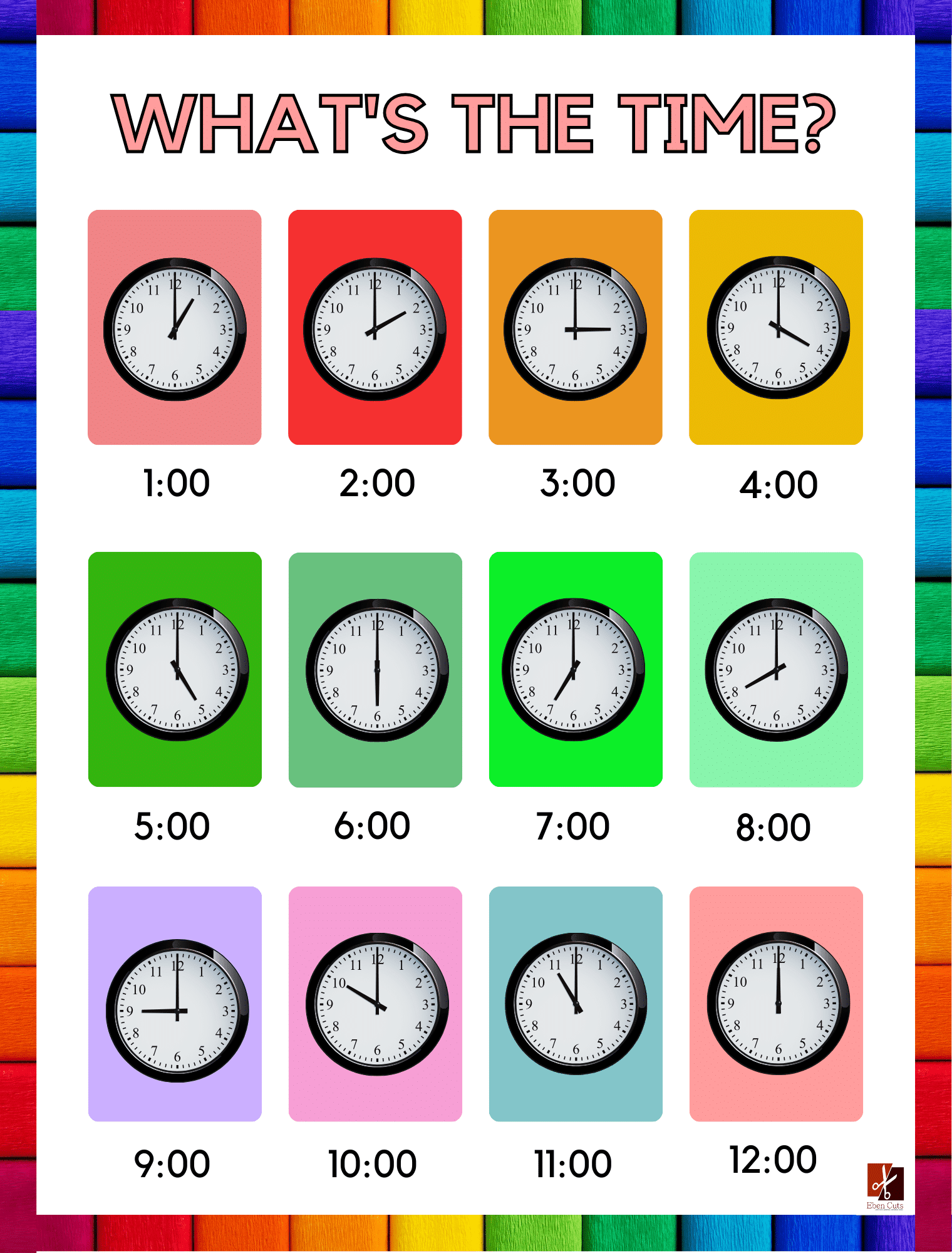 "What's the Time" - Primary instructional Poster