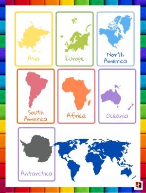 "Continents" - Primary instructional Poster