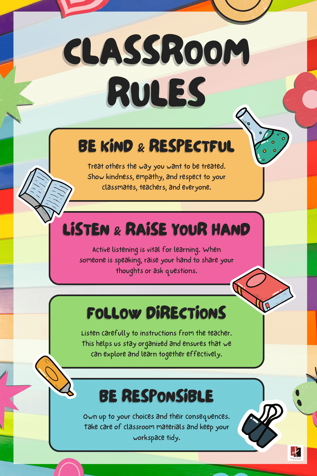 "Classroom rules " -Classroom Instructional Posters