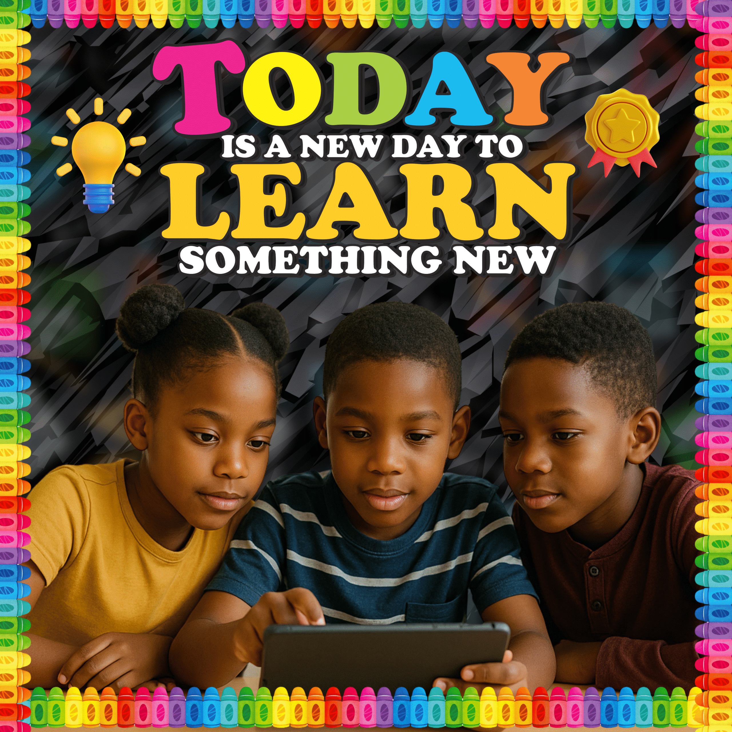 Today is a new day to learn something new- Colorful 4by4 feet Flex motivational banner