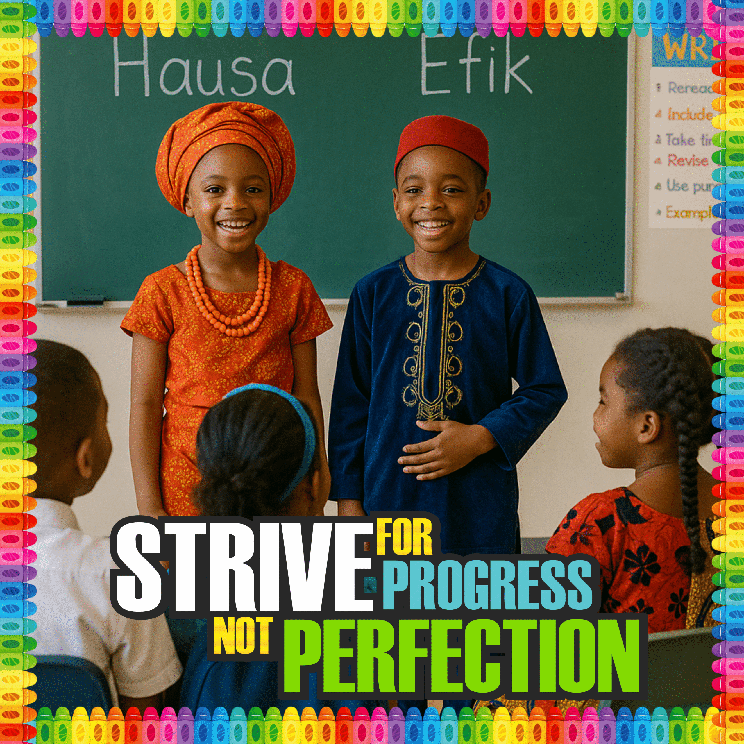 Strive for progress not perfection- Flex Display Board