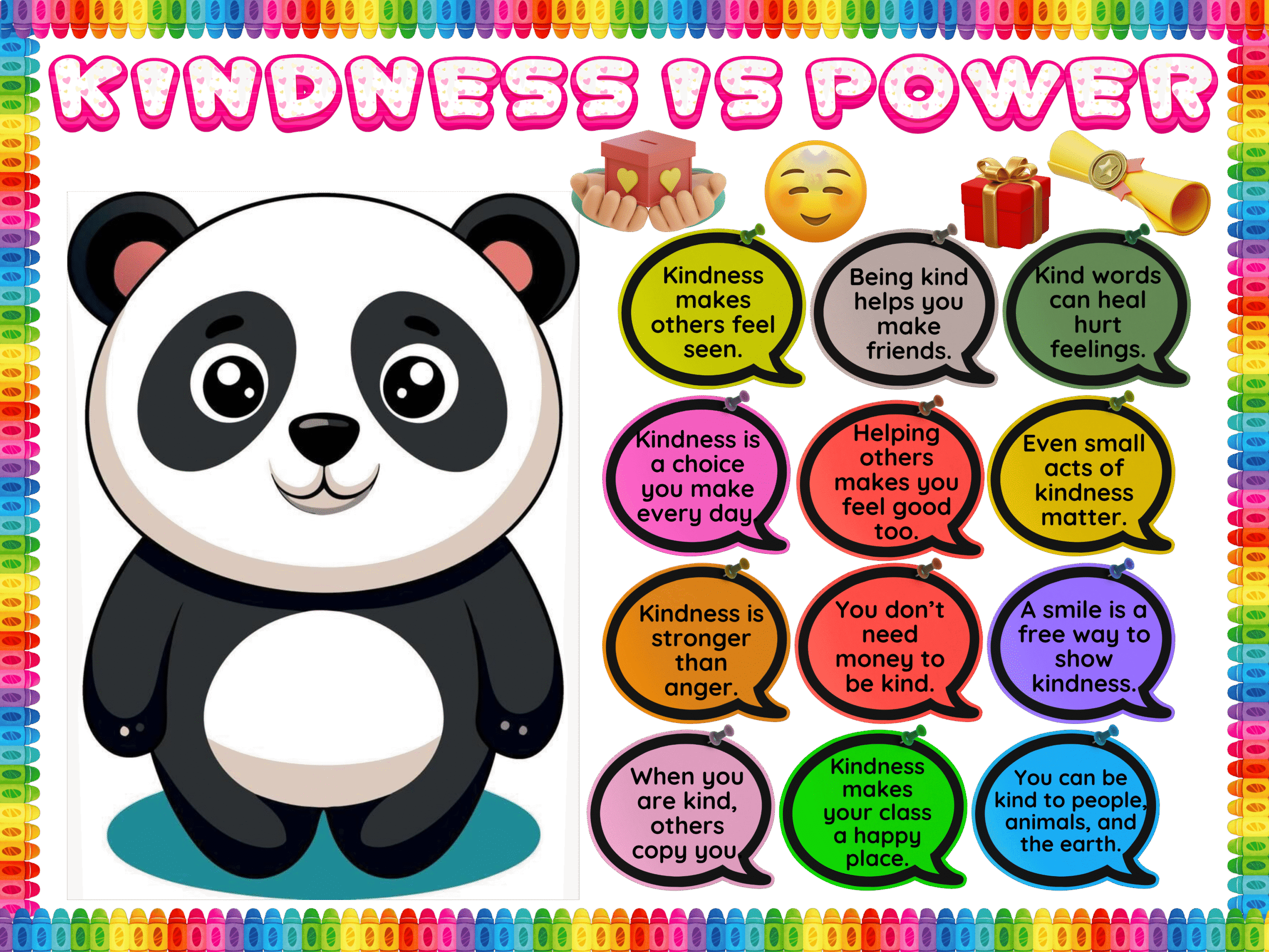 Kindness is power -Sticker Display Board