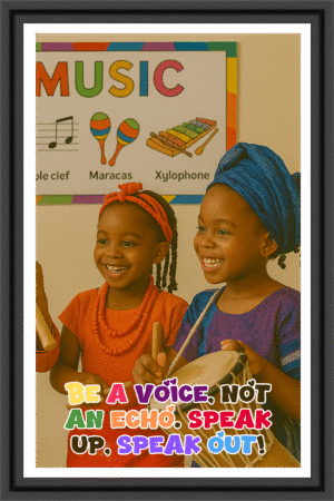 Be a voice, Not an Echo. Speak Up, Speak Out- A.I  Motivational Posters