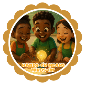 Hand on means minds on- Motivation Circle Sticker
