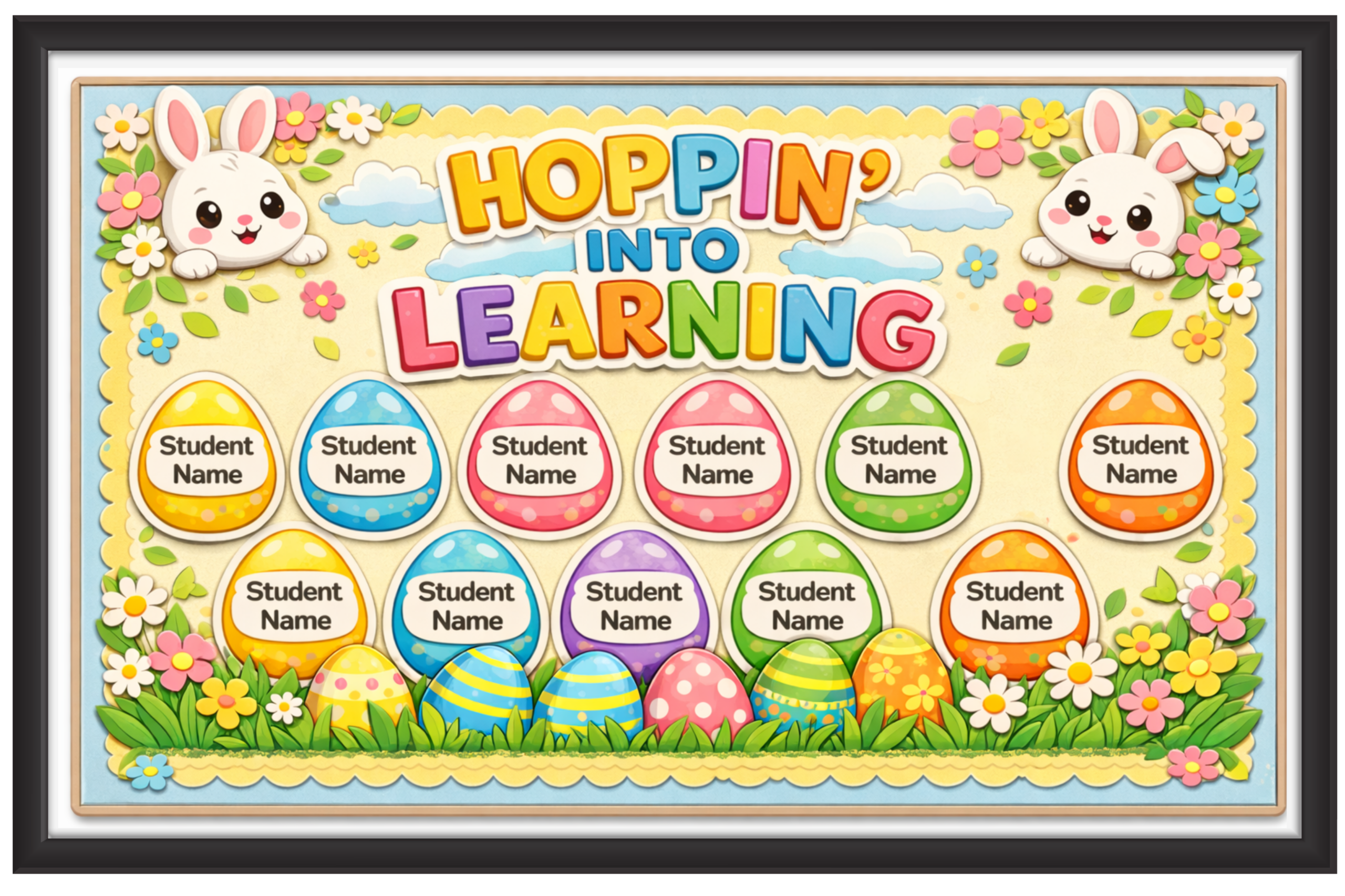 'Hoping Into Learning' - Classroom Display Flex Banner(6ft by 4ft)