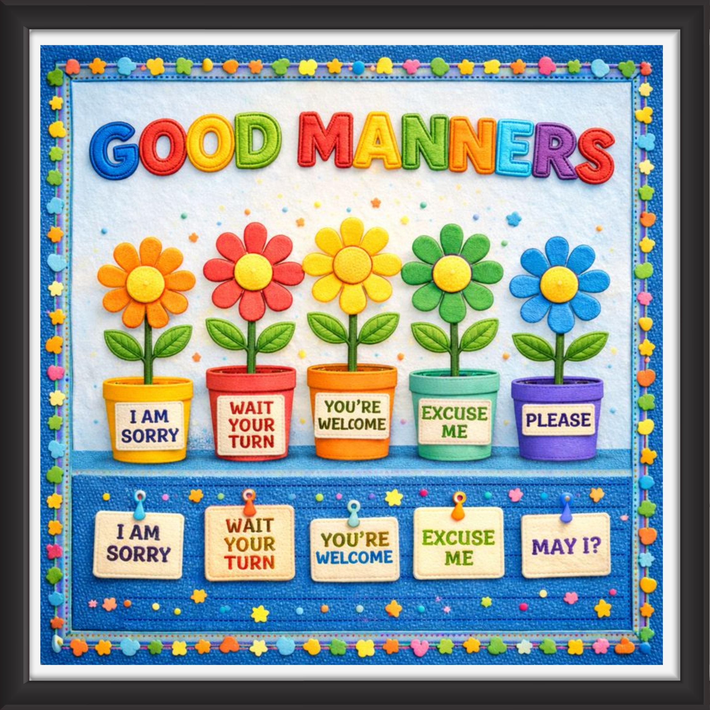 'Good manners   ' - Classroom Display Flex Board(4ft by 4ft)