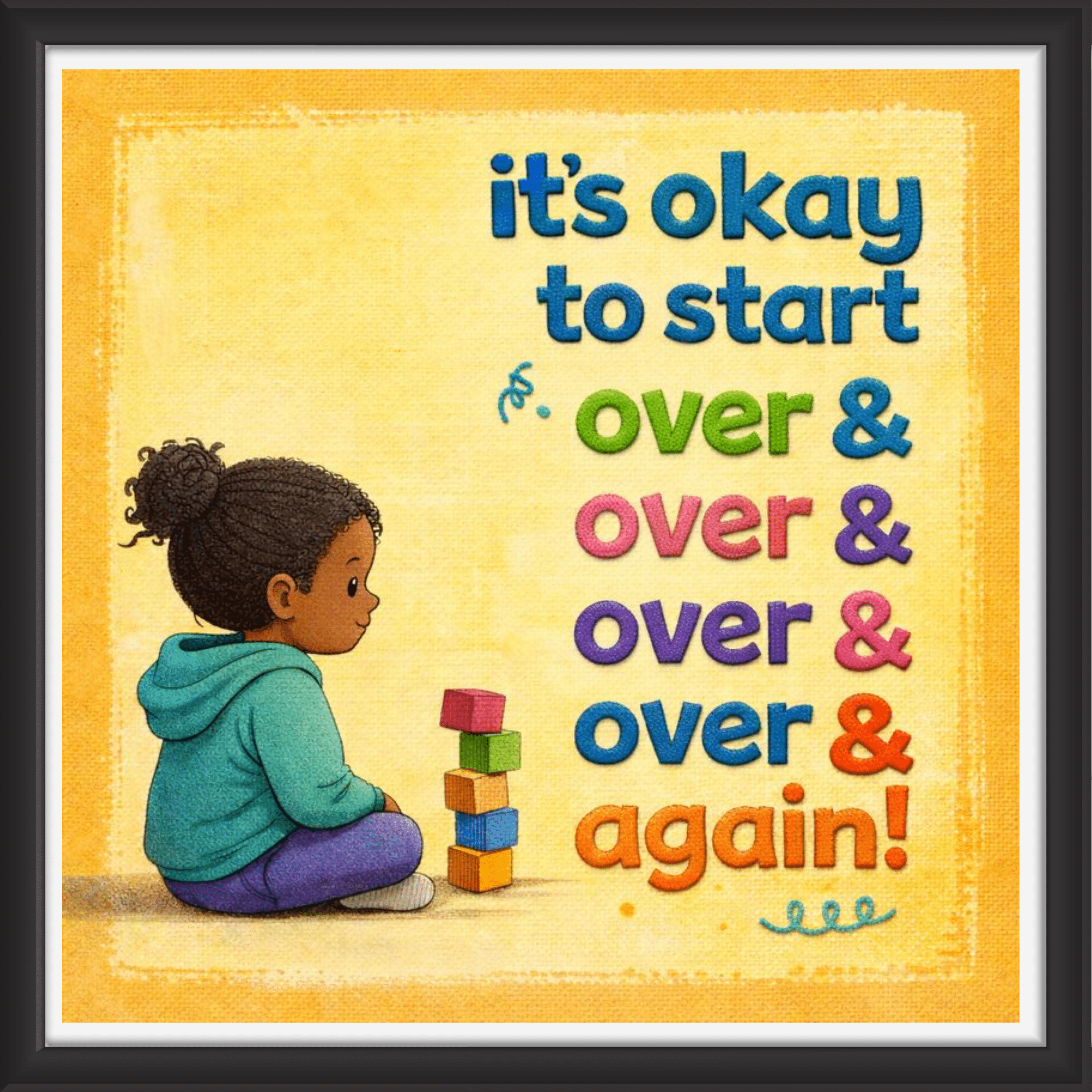 'It's okay to start over.... ' - Classroom Display Flex Board(4ft by 4ft)