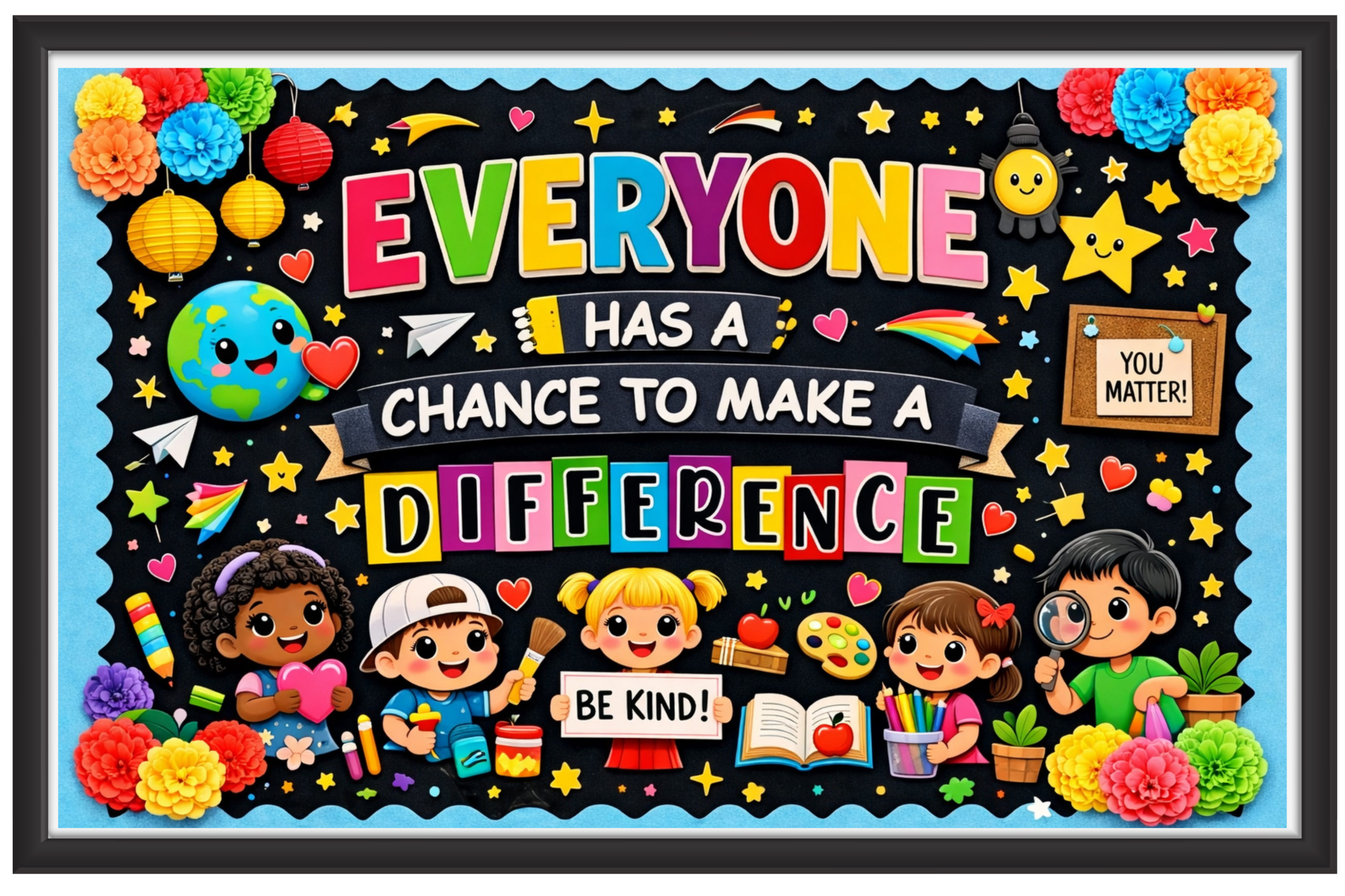 'Everyone has a chance to make a difference'- Classroom Display Flex Banner(6ft by 4ft)