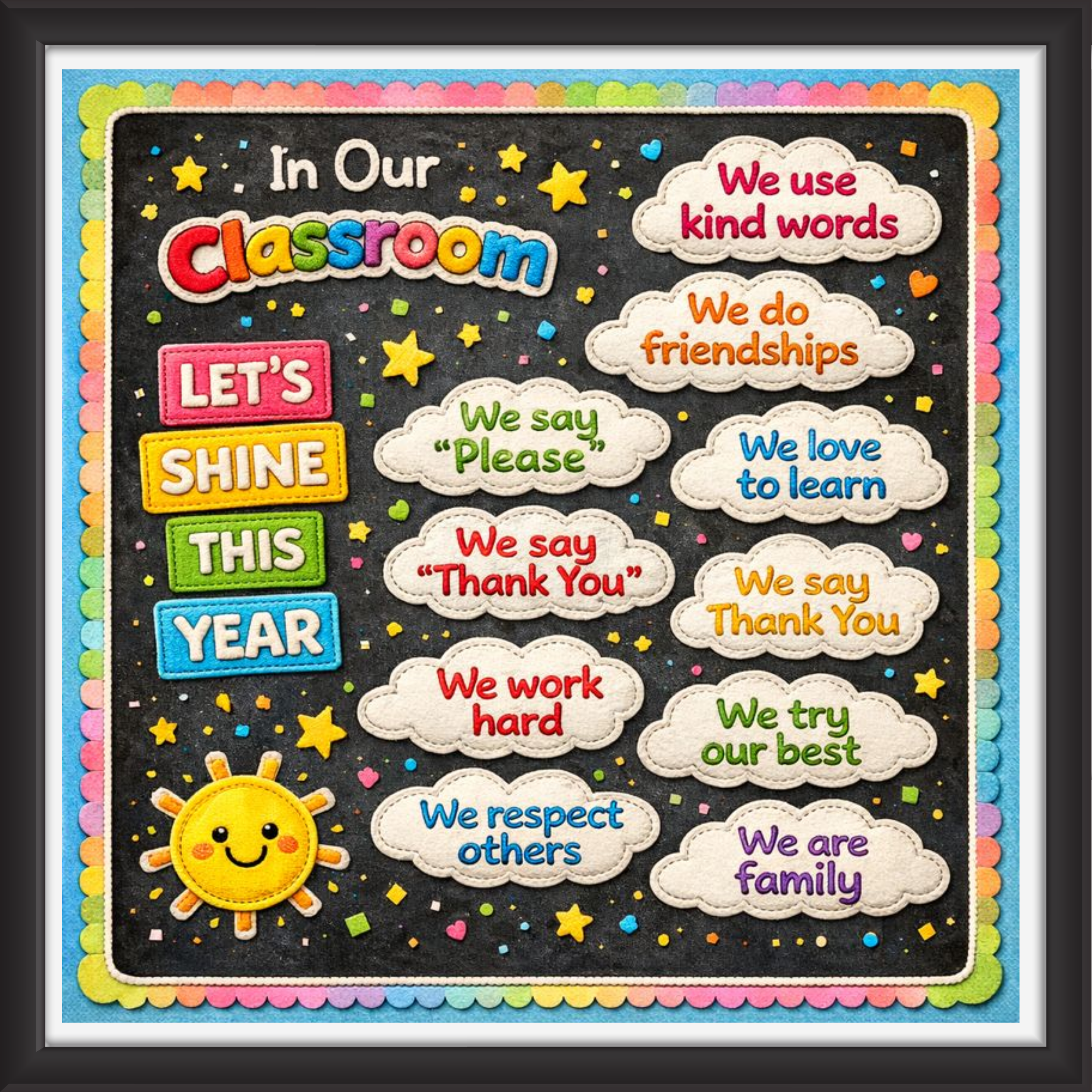 'In our classroom ' - Classroom Display Flex Board(4ft by 4ft)