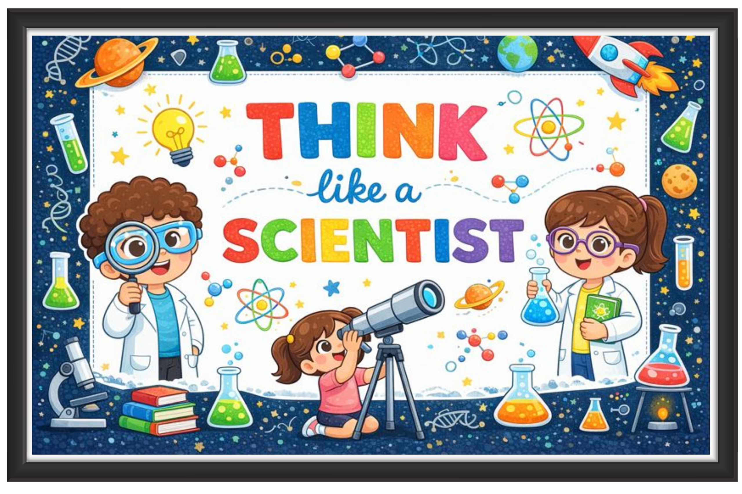 'Think like scientist'-Classroom Display Flex Banner(6ft by 4ft)