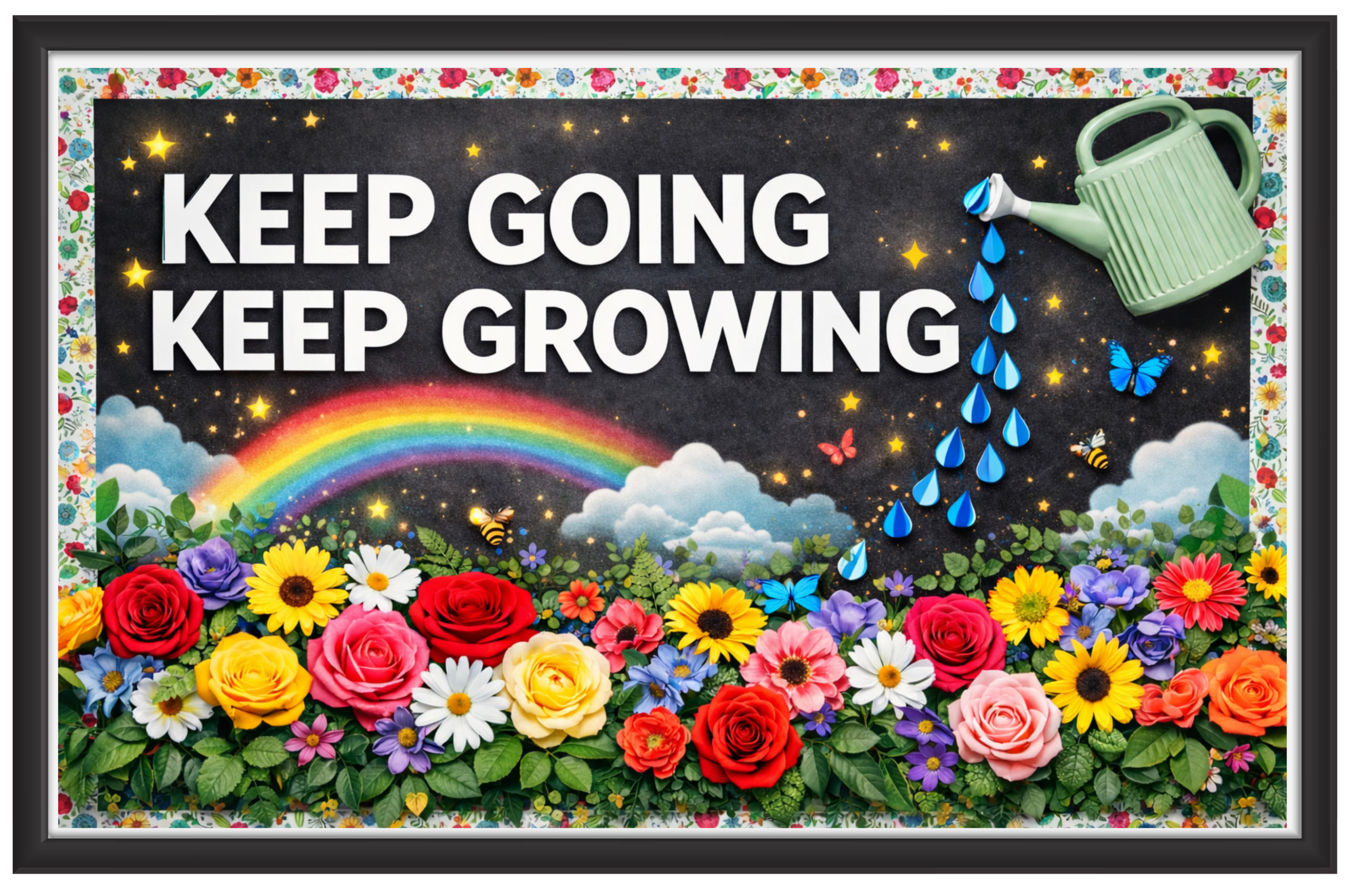 'Keep going keep growing'-Classroom Display Flex Banner(6ft by 4ft)