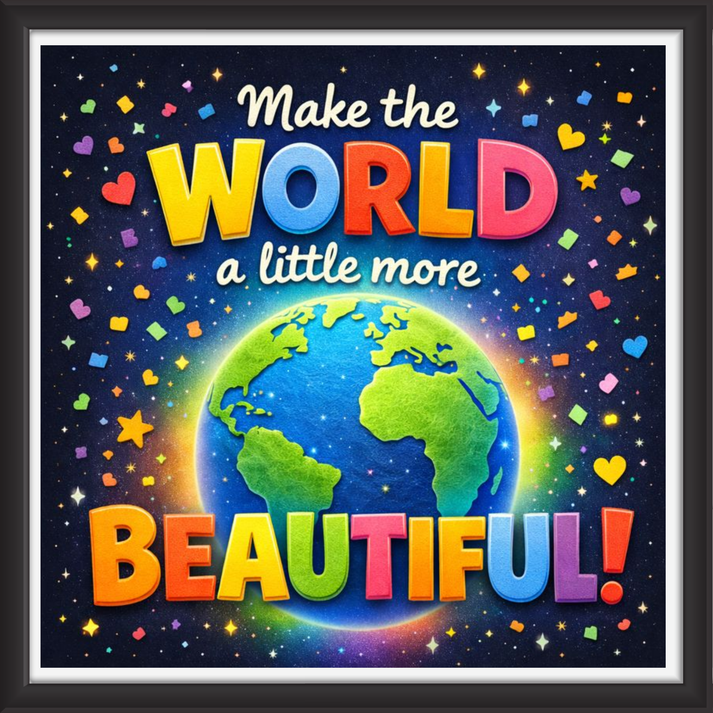 'Make the world a little more beautiful ' - Classroom Display Flex Board(4ft by 4ft)