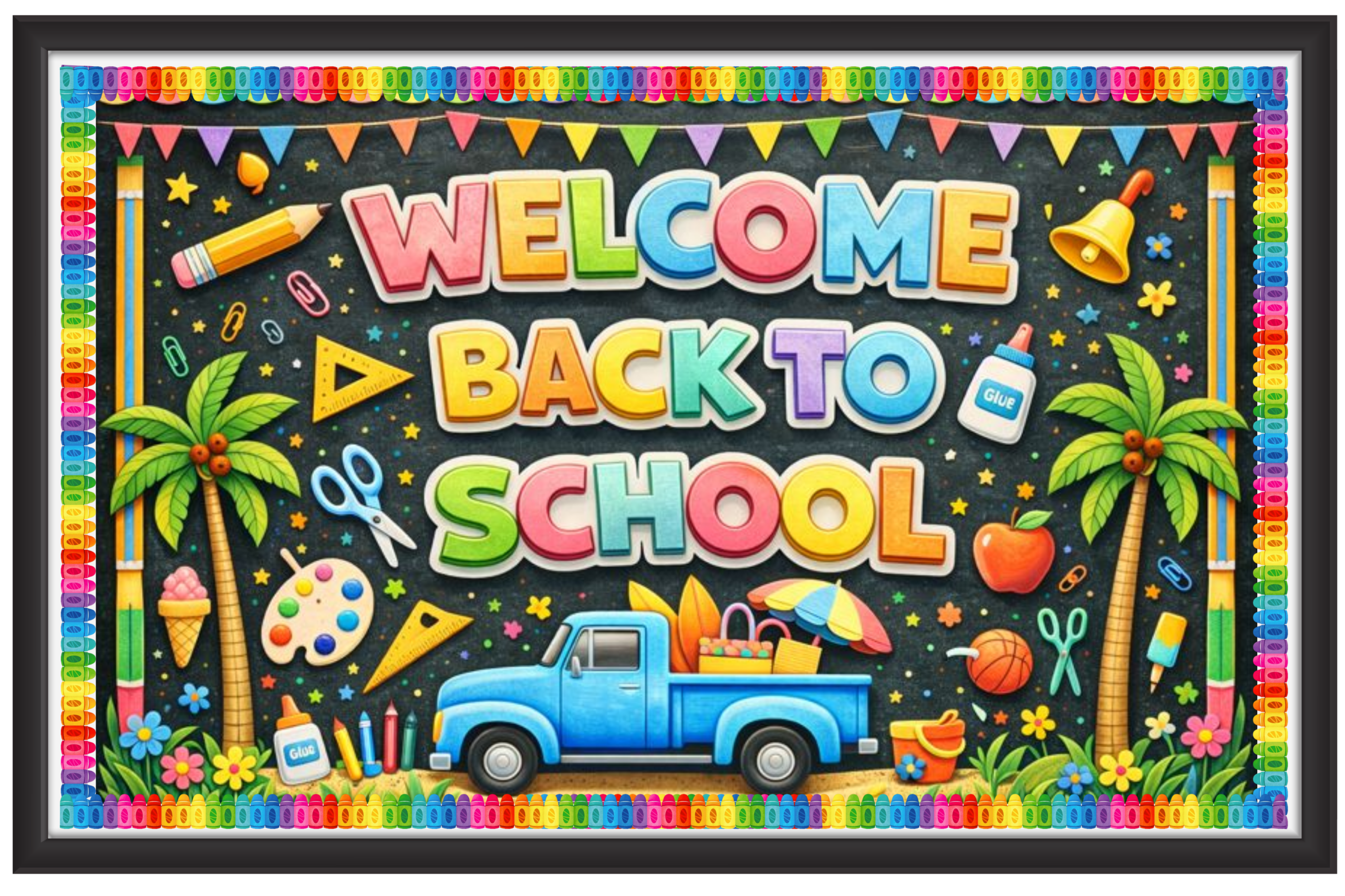 'Welcome back to school'-Classroom Display Flex Banner(6ft by 4ft)