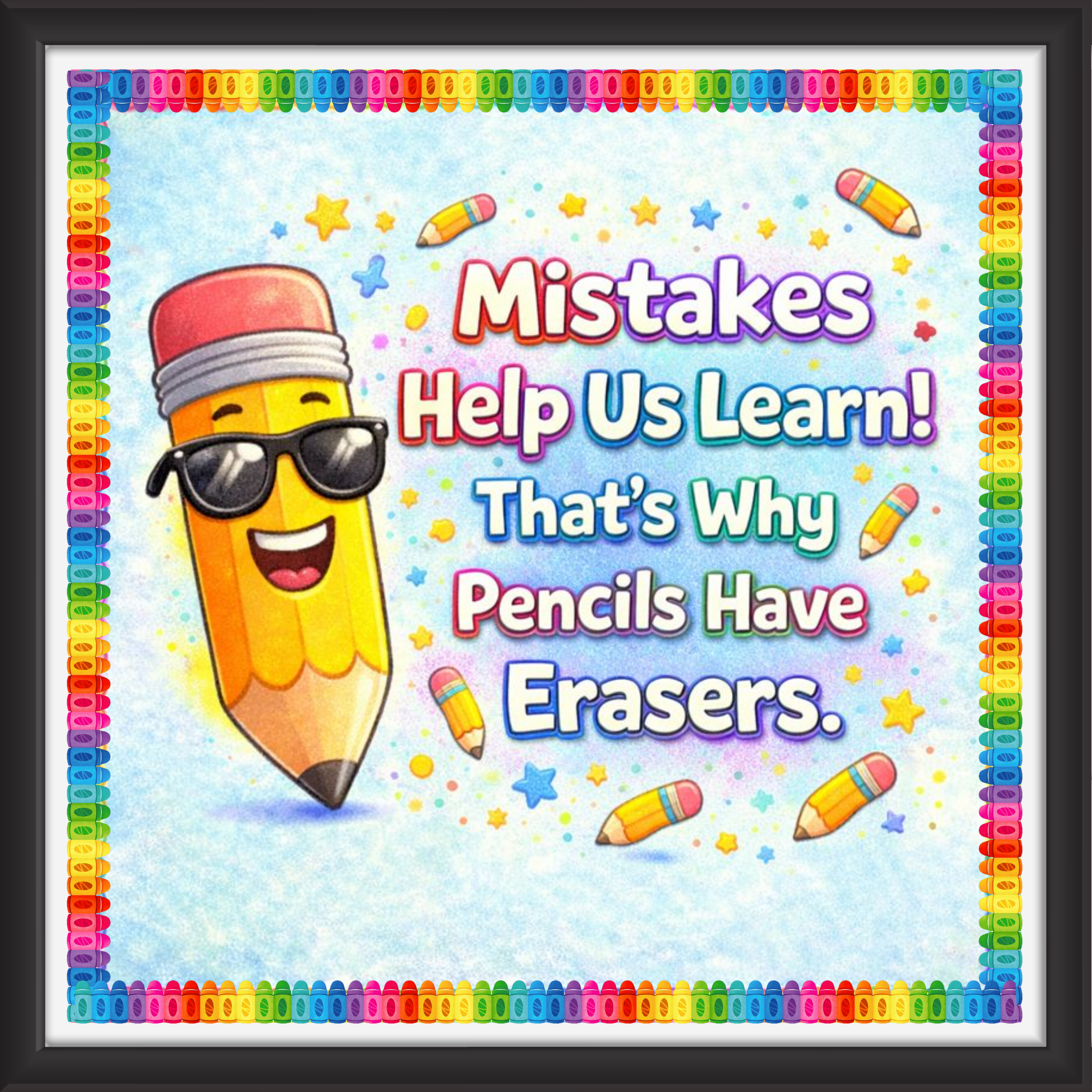 'Mistakes help us learn! ......  ' - Classroom Display Flex Board(4ft by 4ft)