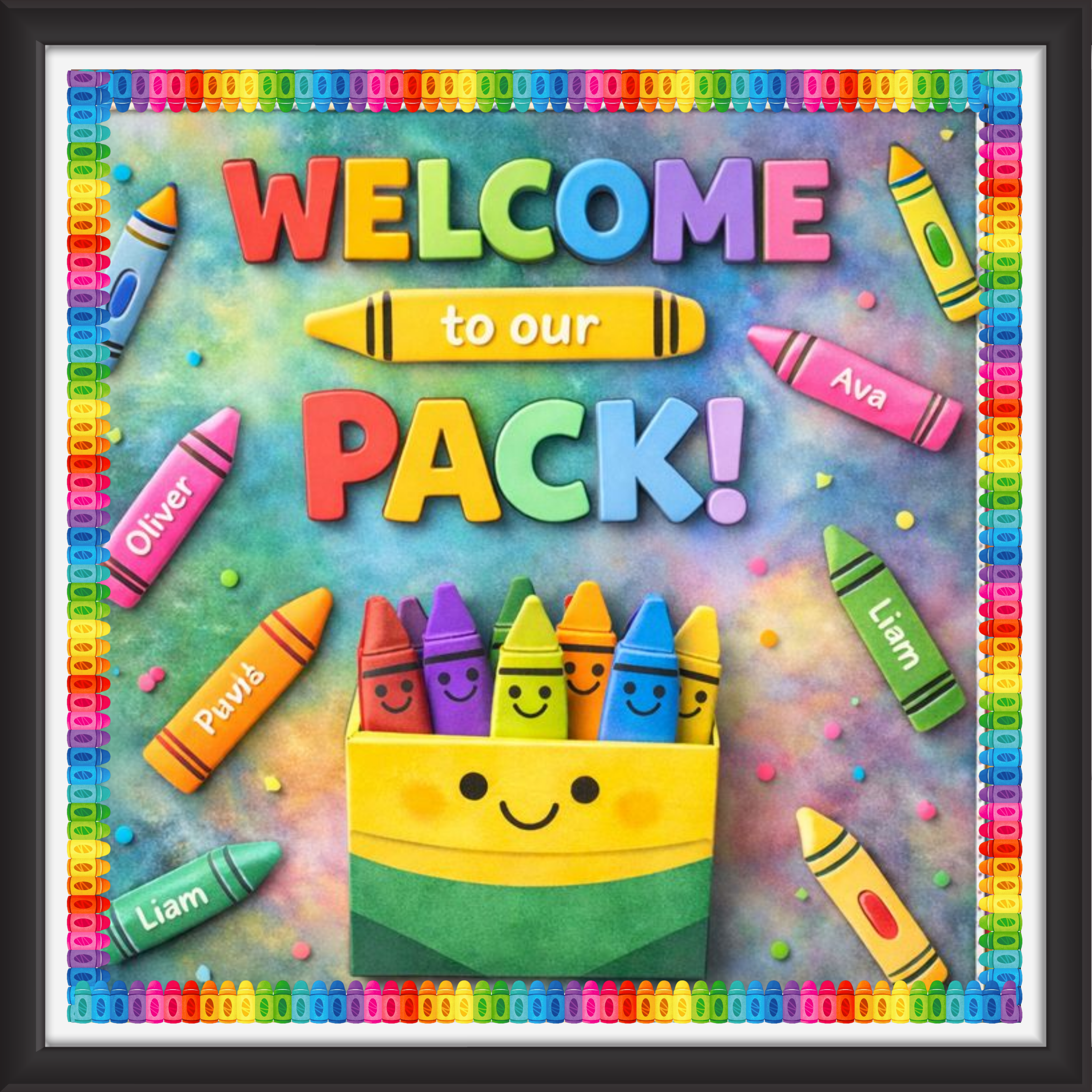 'Welcome to our pack  ' - Classroom Display Flex Board(4ft by 4ft)