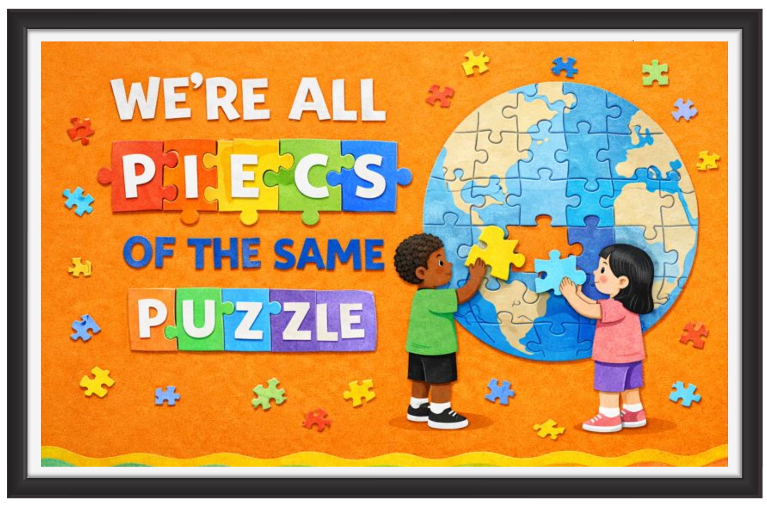 'We're all pieces of the same puzzle'-Classroom Display Flex Banner(6ft by 4ft)