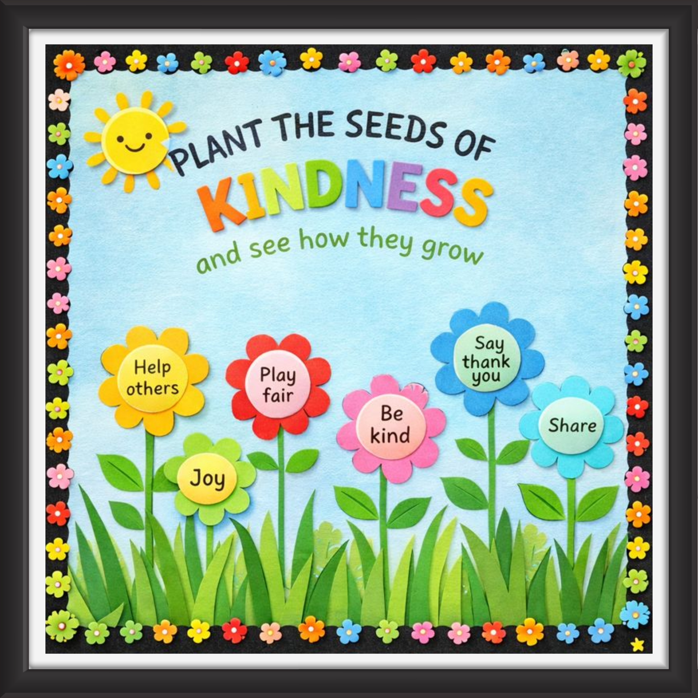 'Plant the seeds of kindness...  ' - Classroom Display Flex Board(4ft by 4ft)