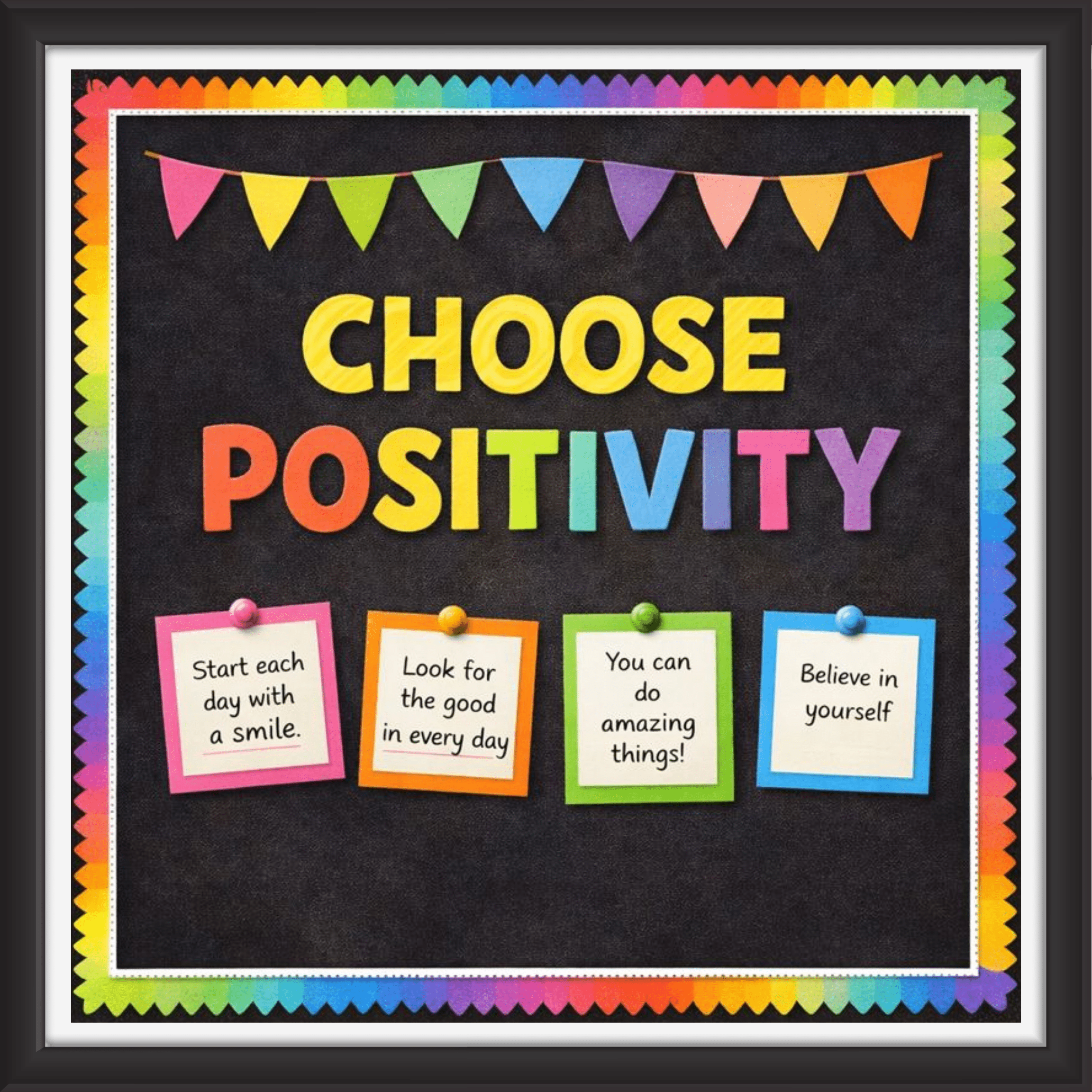 'Choose positivity ' - Classroom Display Flex Board(4ft by 4ft)