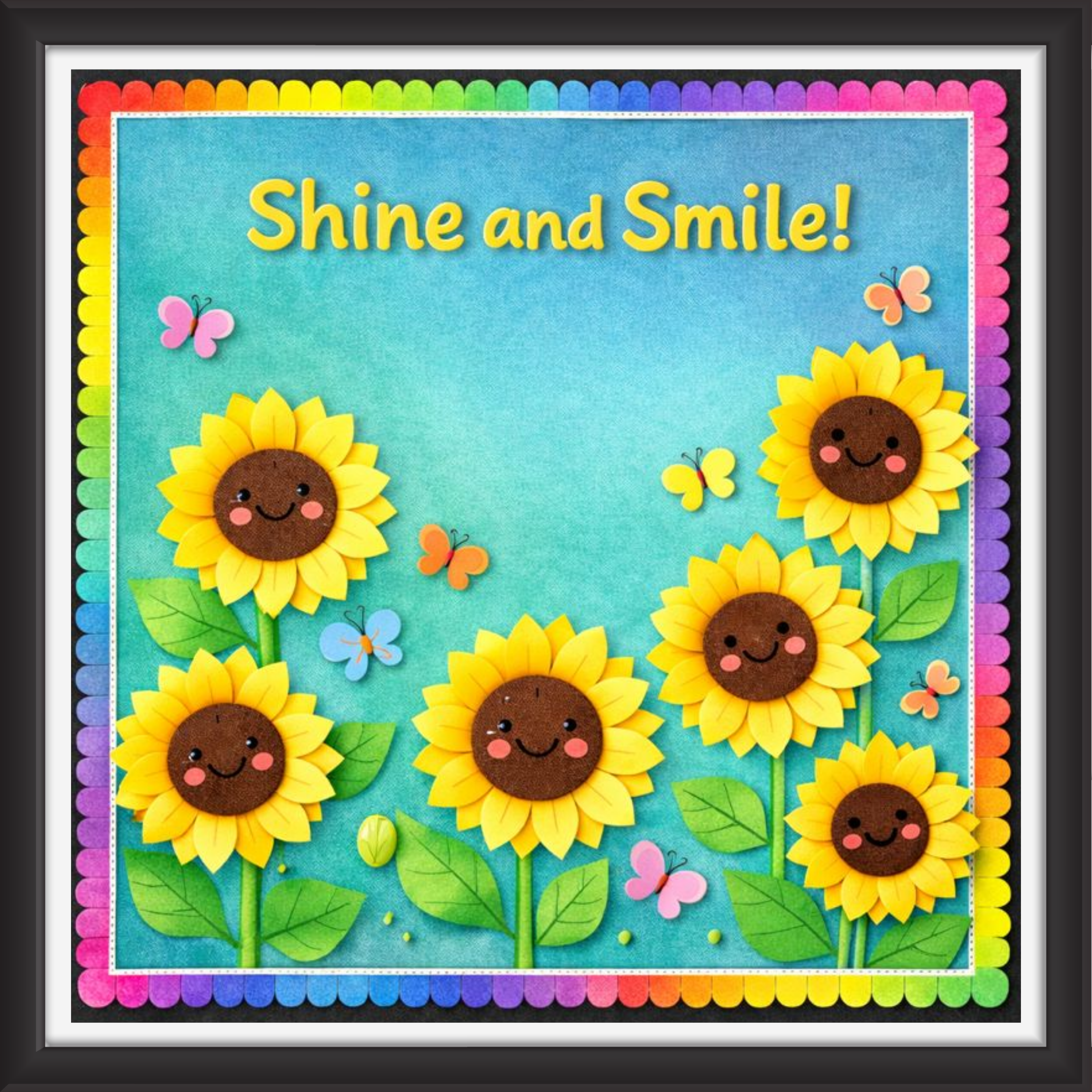 'Shine and smile! ' - Classroom Display Flex Board(4ft by 4ft)