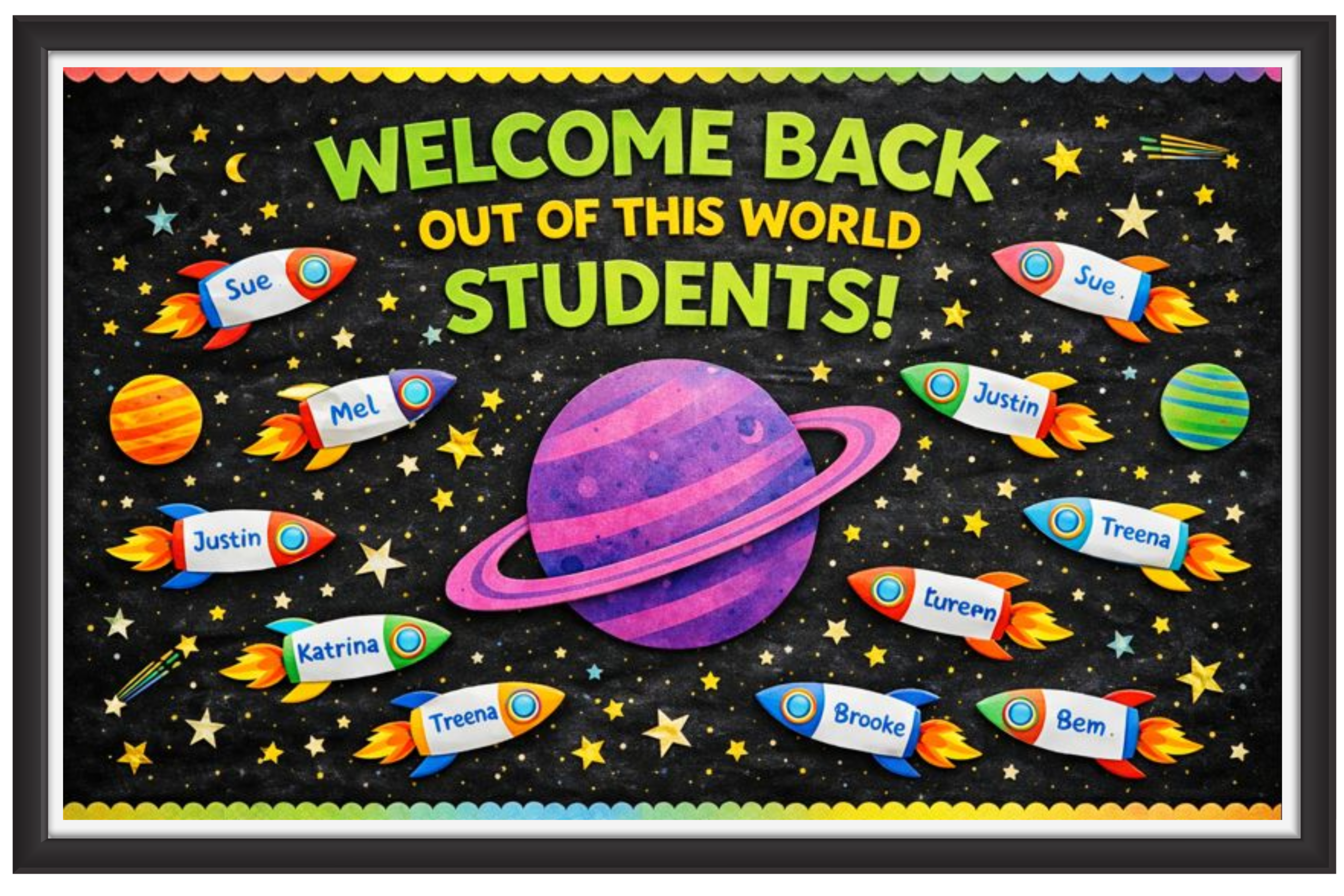 'Welcome back out of this world students!'-Classroom Display Flex Banner(6ft by 4ft)
