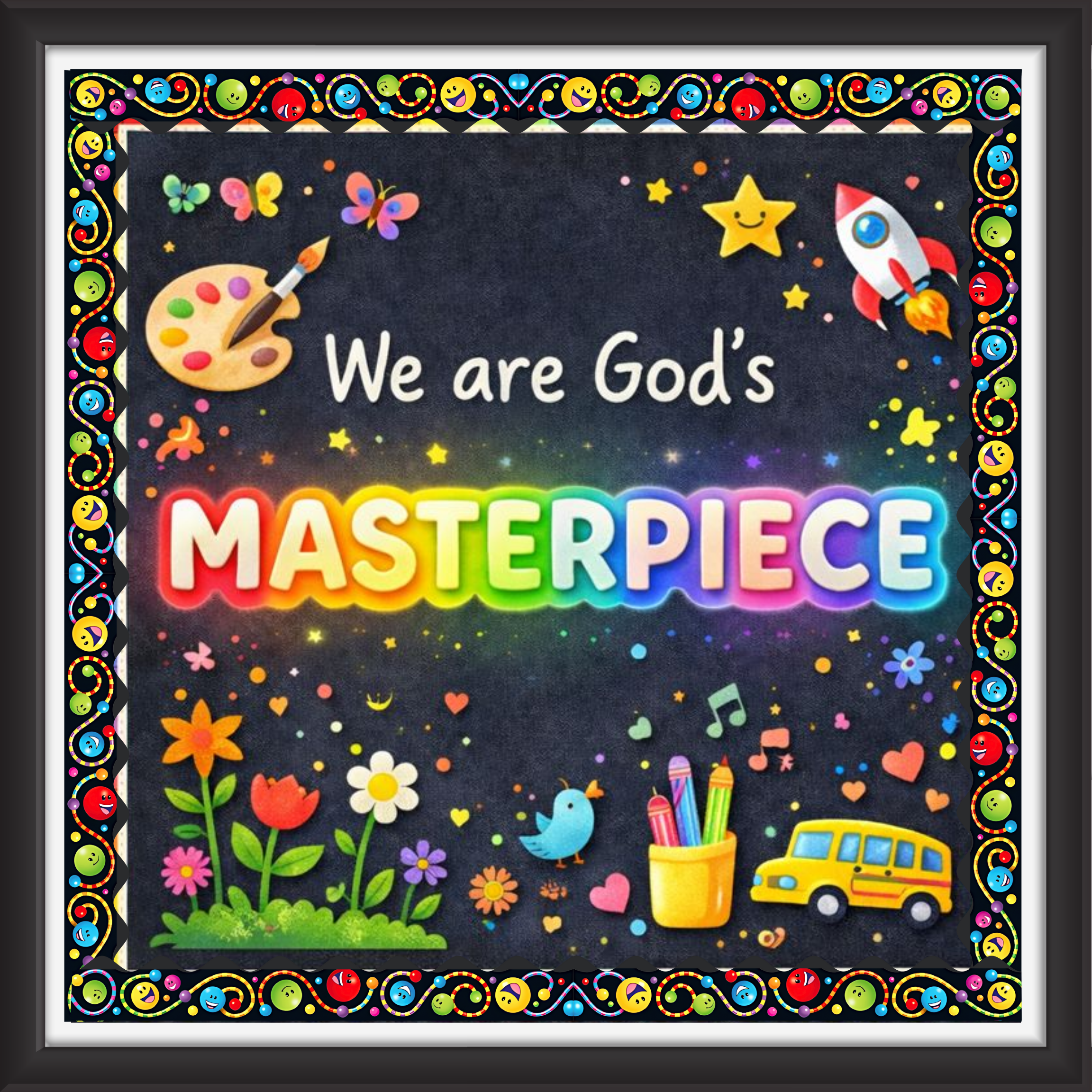 'We are God masterpiece ' - Classroom Display Flex Board(4ft by 4ft)
