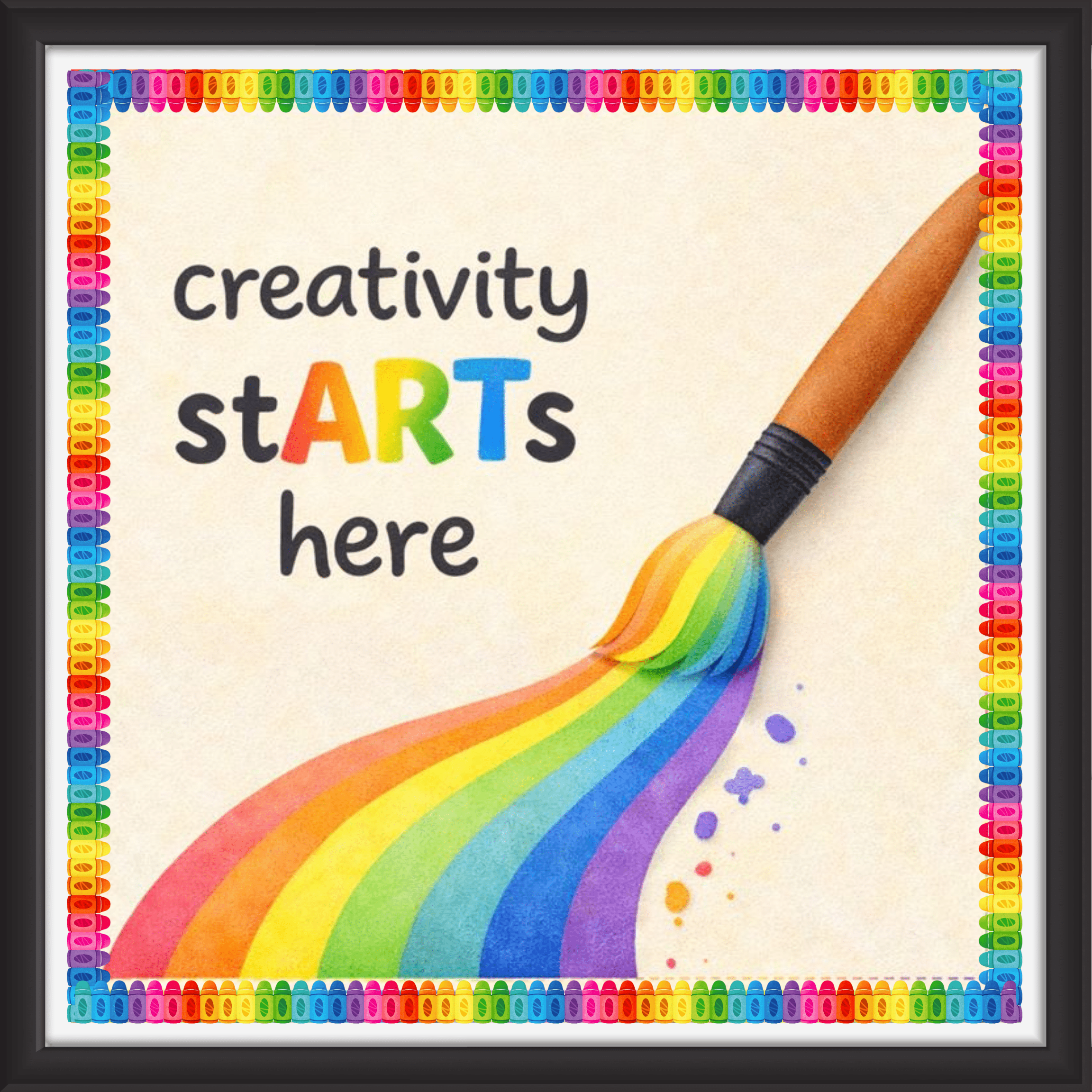 'Creativity starts here ' - Classroom Display Flex Board(4ft by 4ft)
