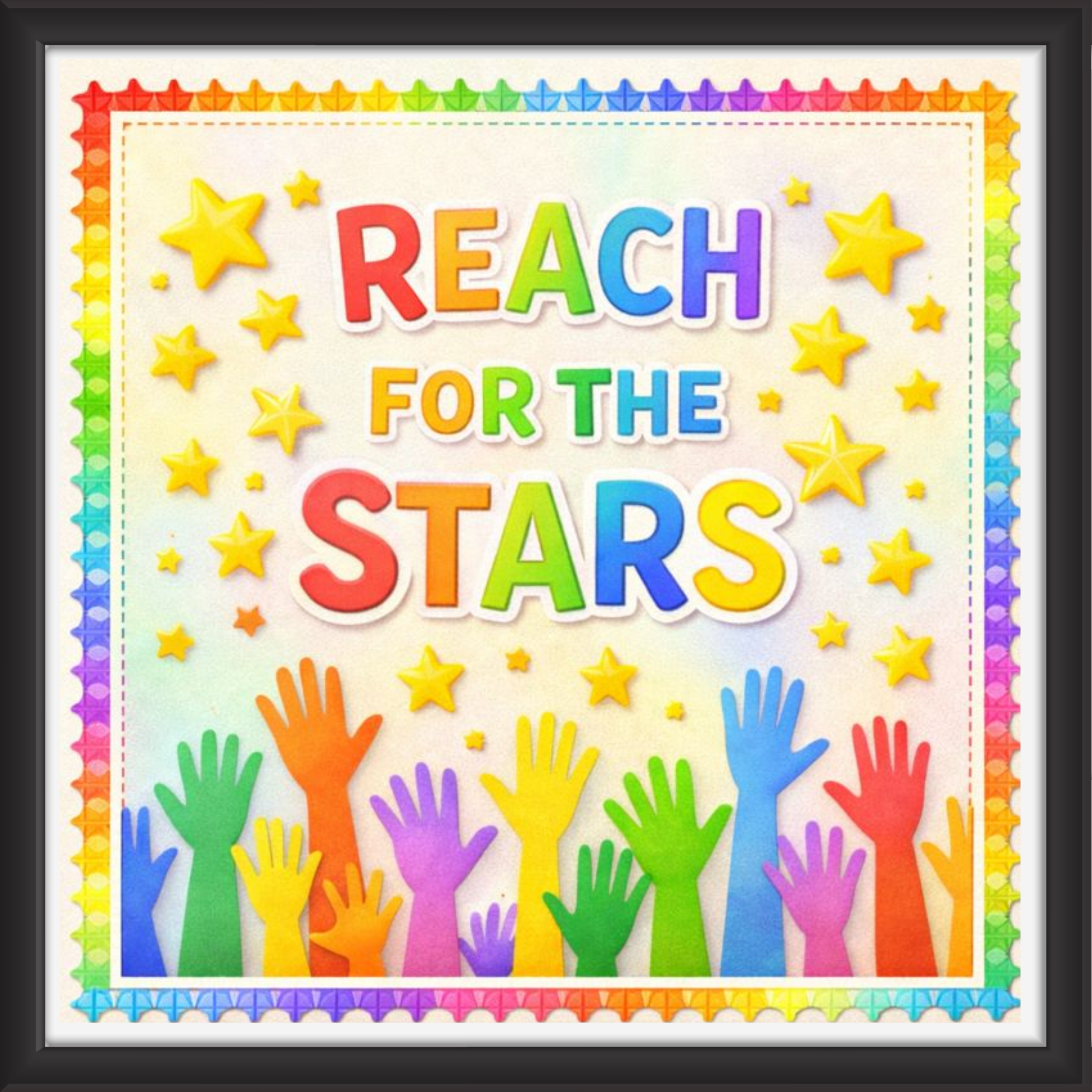 Reach for the stars  ' - Classroom Display Flex Board(4ft by 4ft)