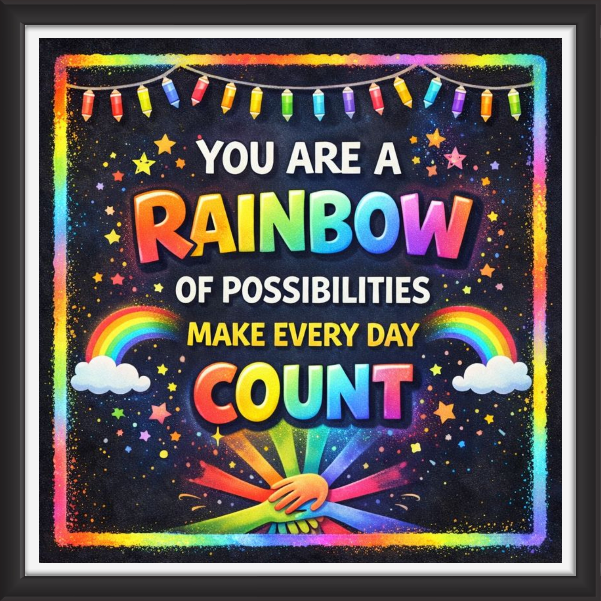 'You are a rainbow of posibilities...' - Classroom Display Flex Board(4ft by 4ft)