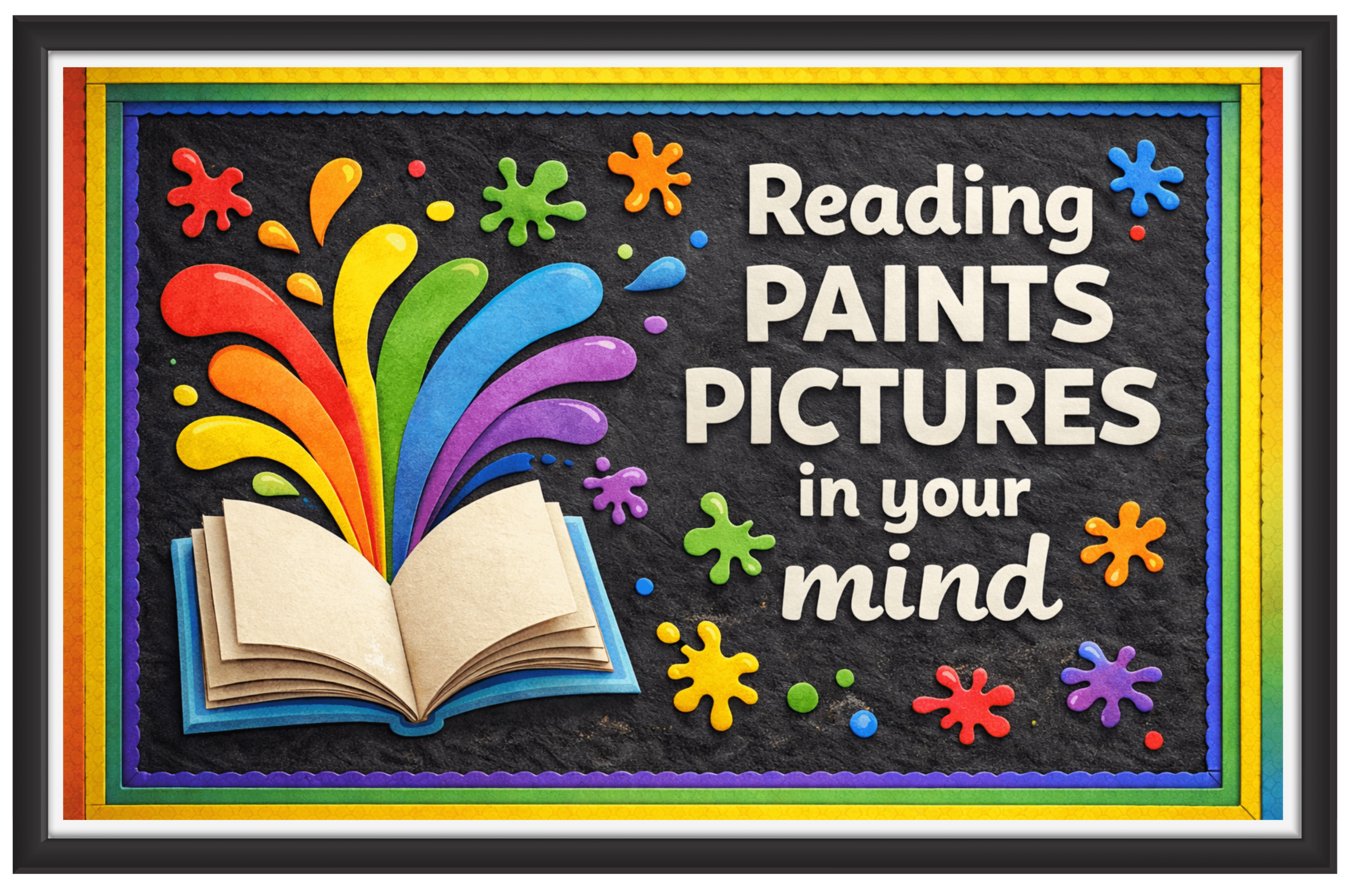'Reading paints pictures in your mind'-Classroom Display Flex Banner(6ft by 4ft)