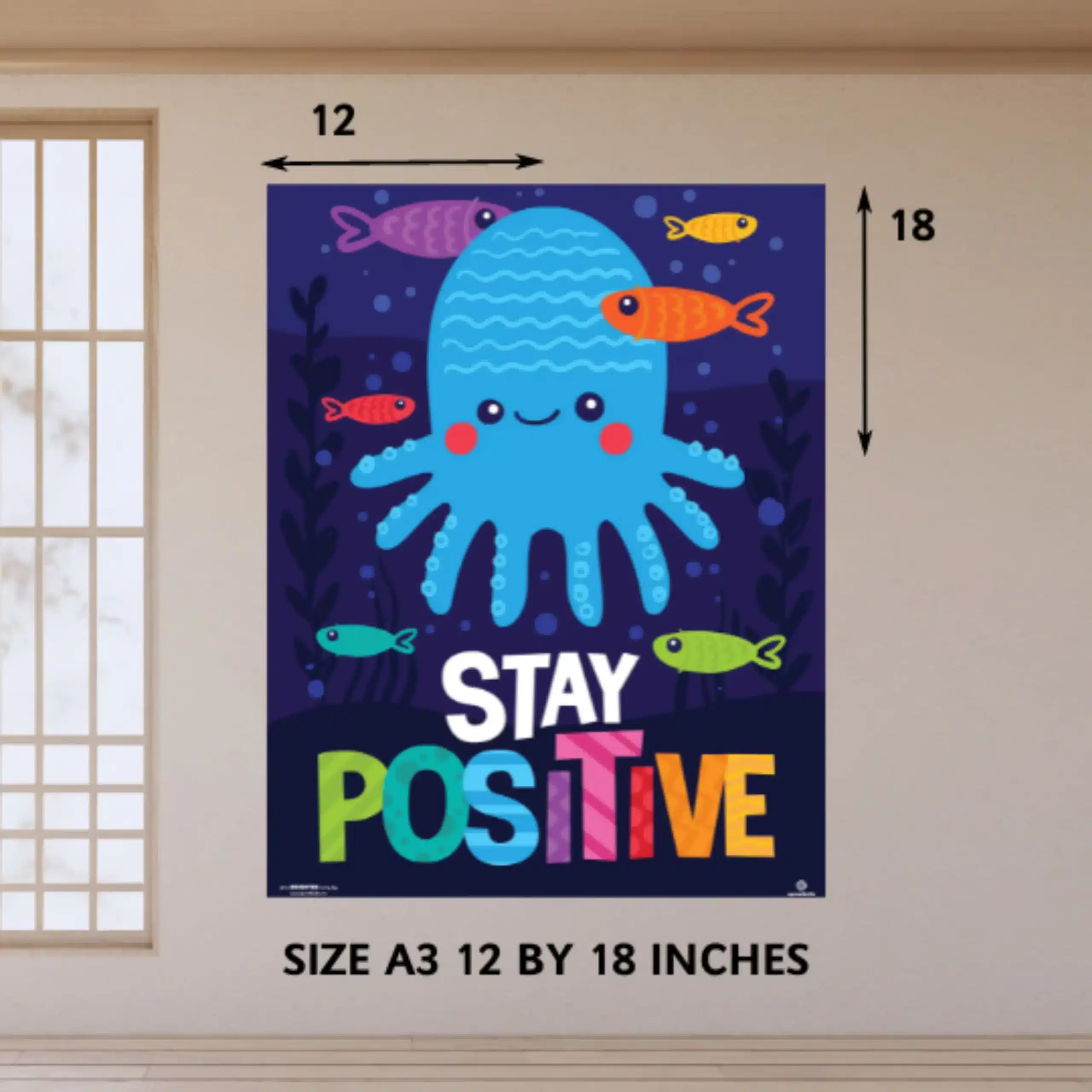 Stay Positive- Motivational Quotes (12x18 Inches, Portrait)