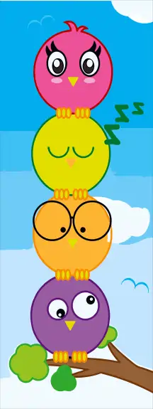 "adorable birds"- classroom door design. A 30x80 inches sticker used on all kinds of classroom door, motivating learners and teachers alike