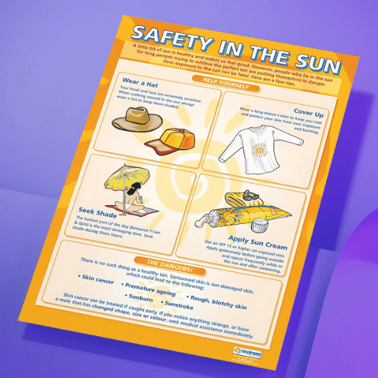 "Safety in the sun" - PSHE instructional flex banner