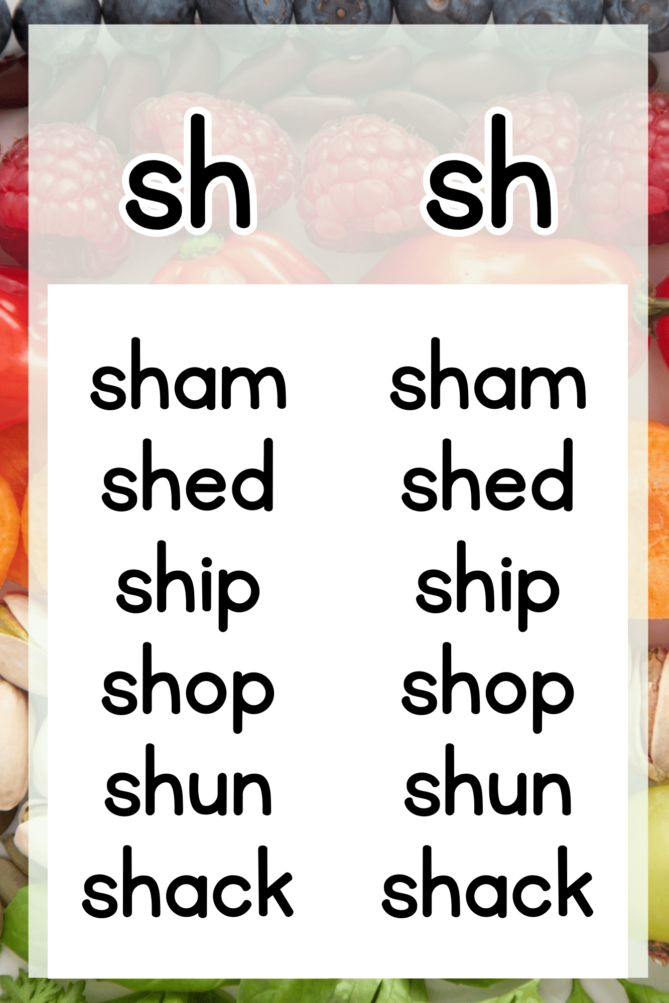 "sh diagraph " -Classroom Instructional Posters