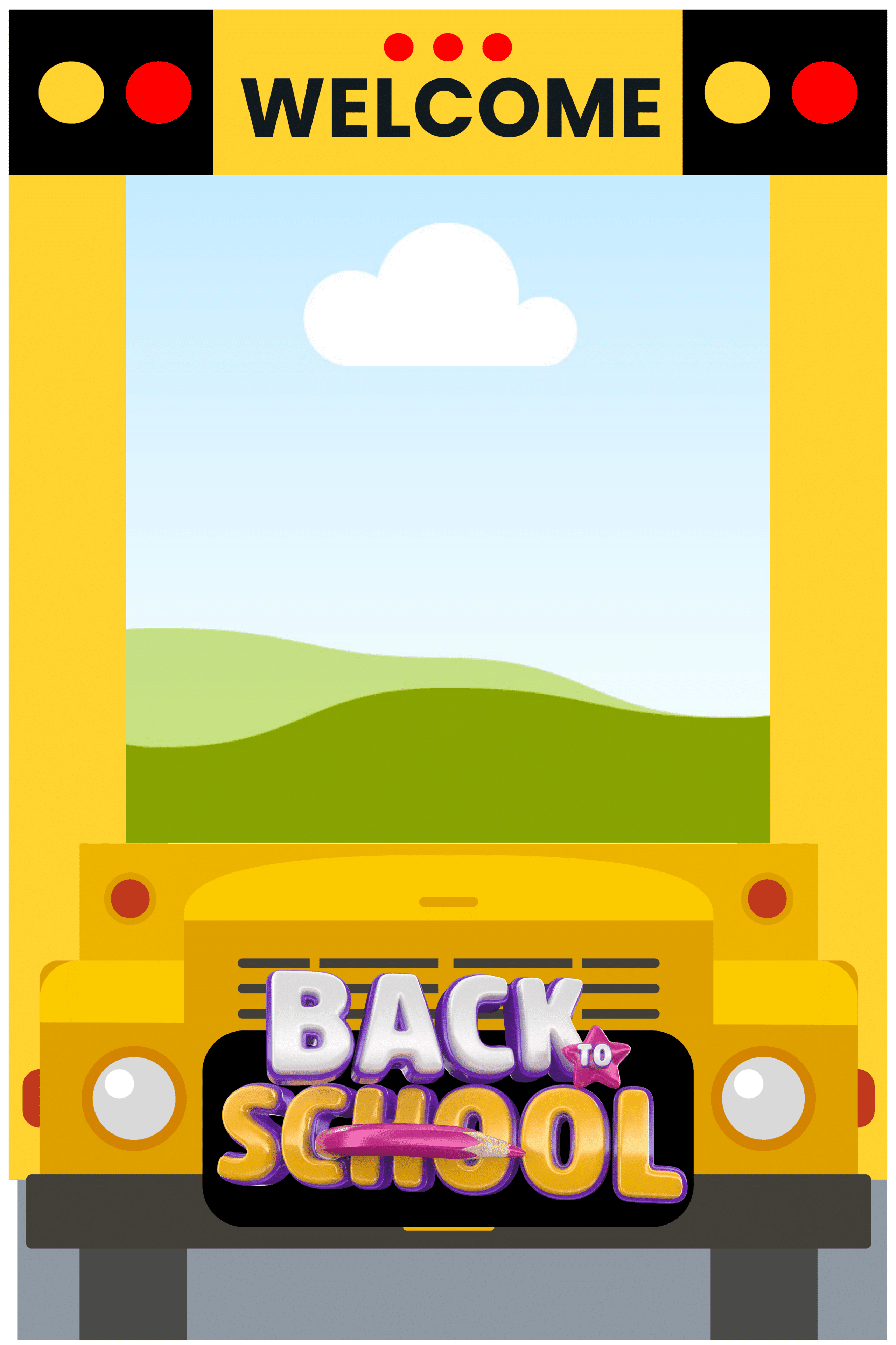"Welcome back to school Photo Booth Picture Frame " -"Durable Foam Board Frame"