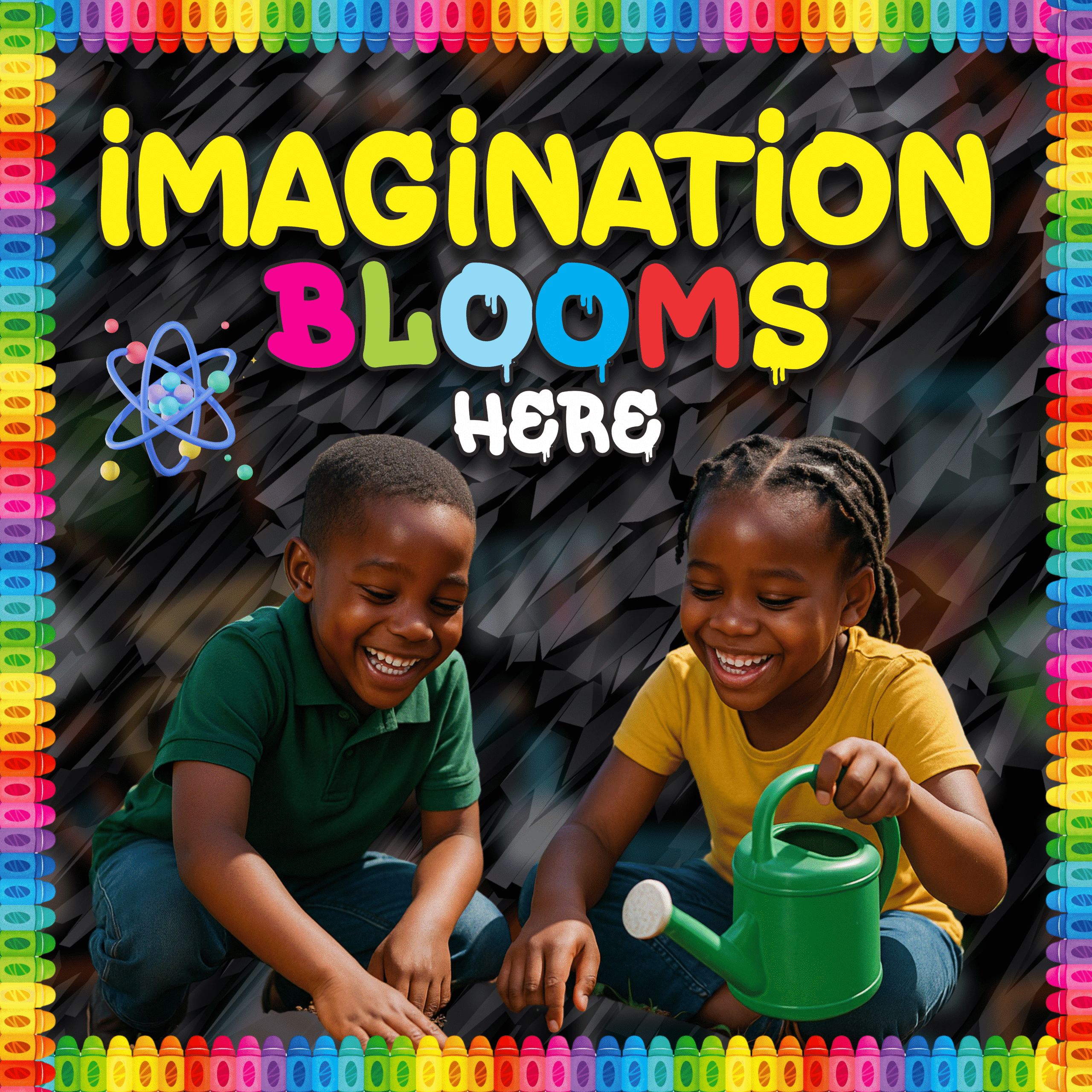 Imagination blooms here- Colorful 4by4 feet Flex motivational banner