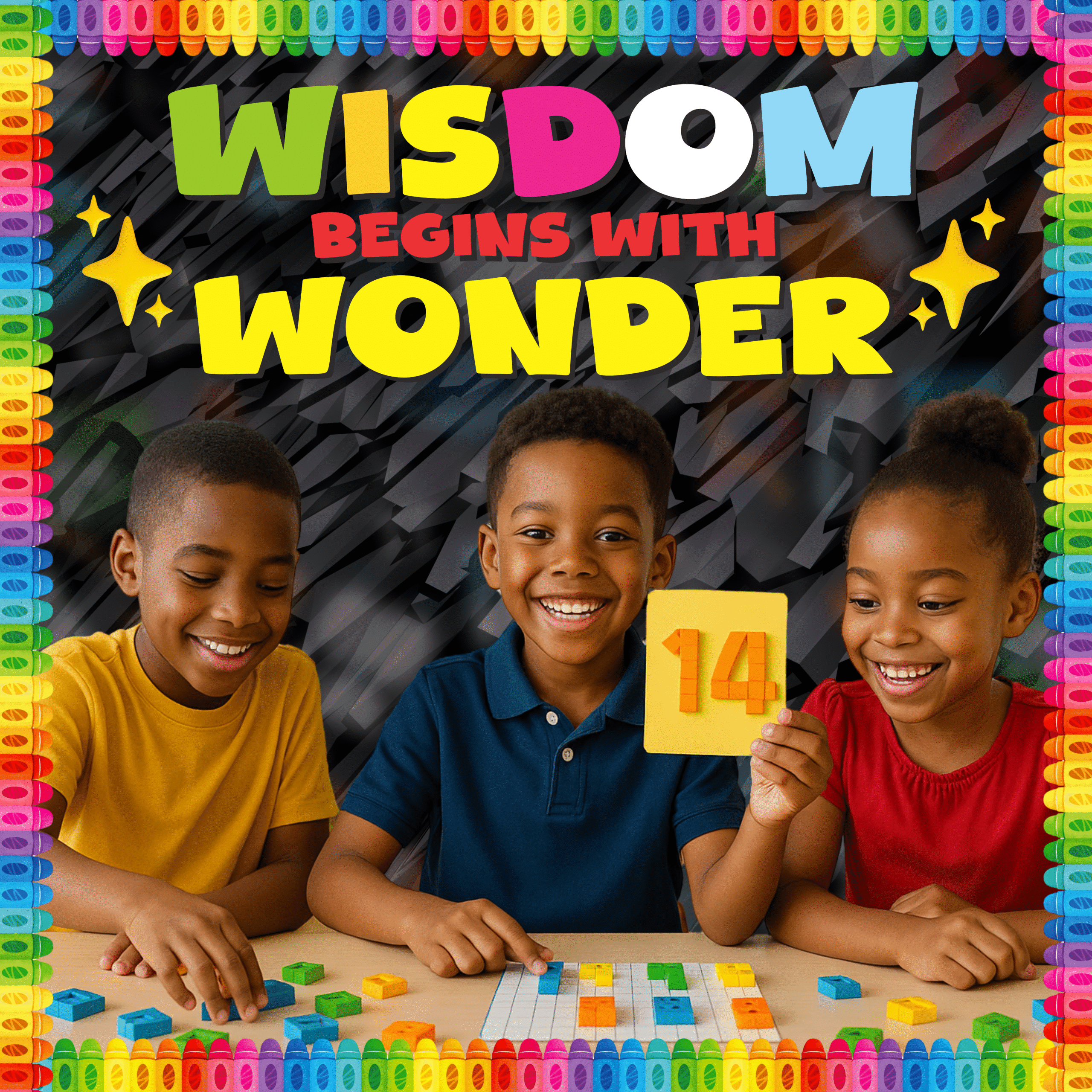 Wisdom begin with wonders- Colorful 4by4 feet Flex motivational banner