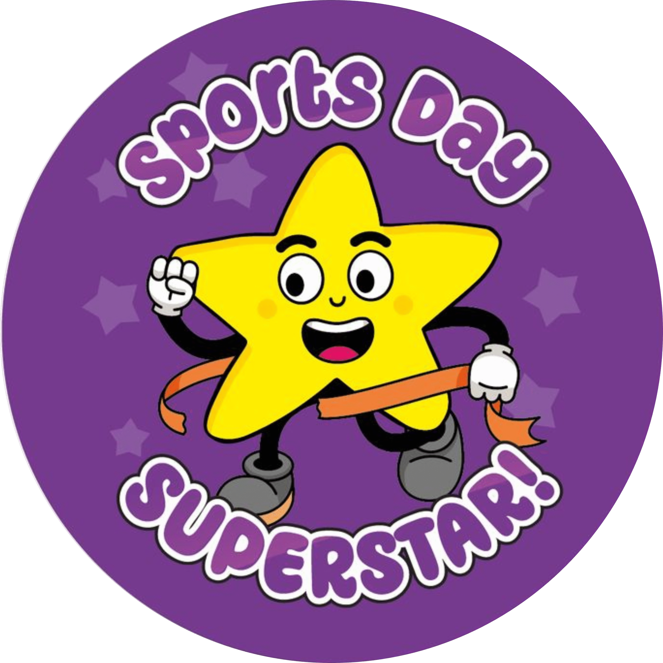 "Sports day, superstar" - Motivation Circle Sticker