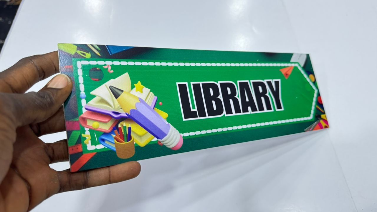 Library - Durable Foam board Class Tag