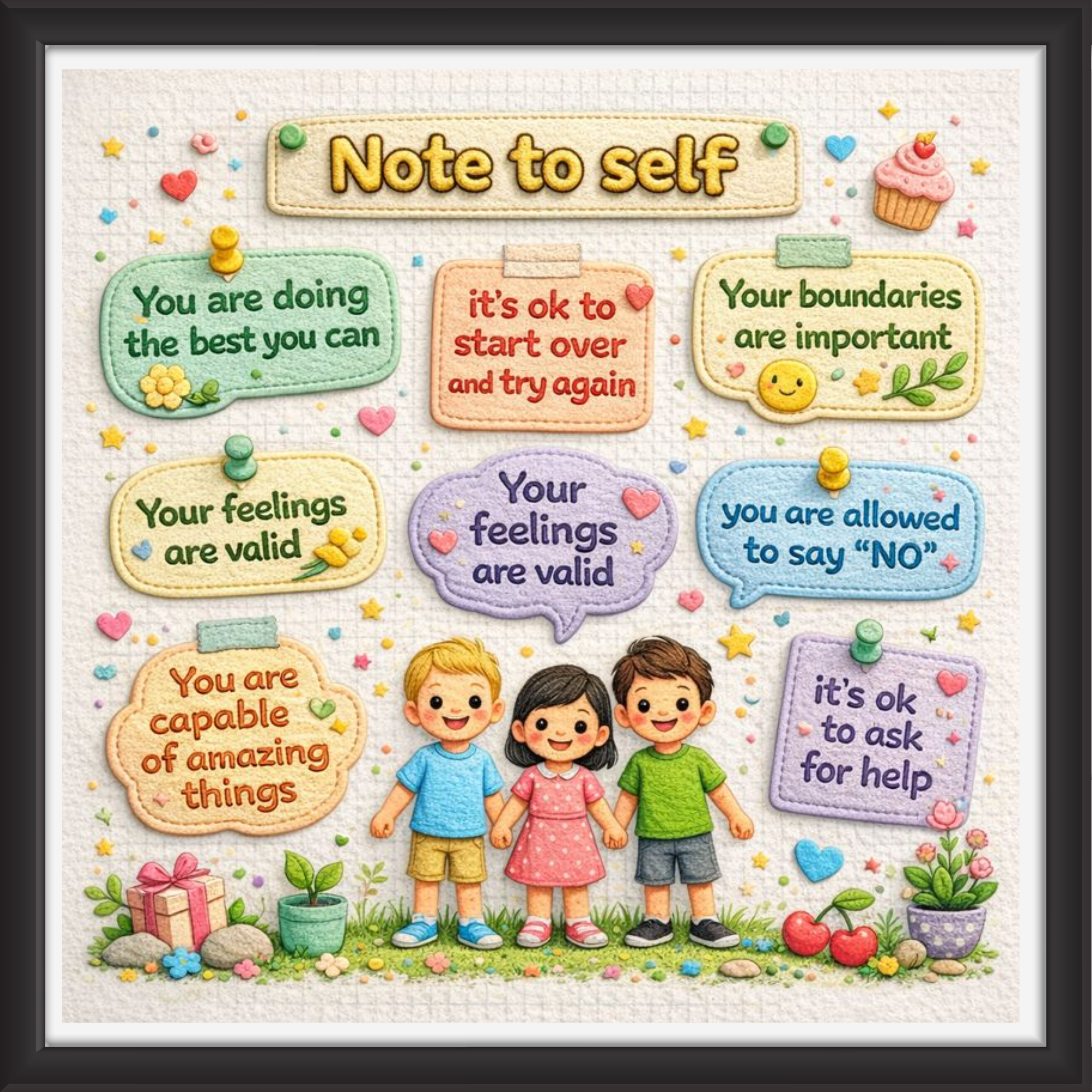 'Note to self   ' - Classroom Display Flex Board(4ft by 4ft)