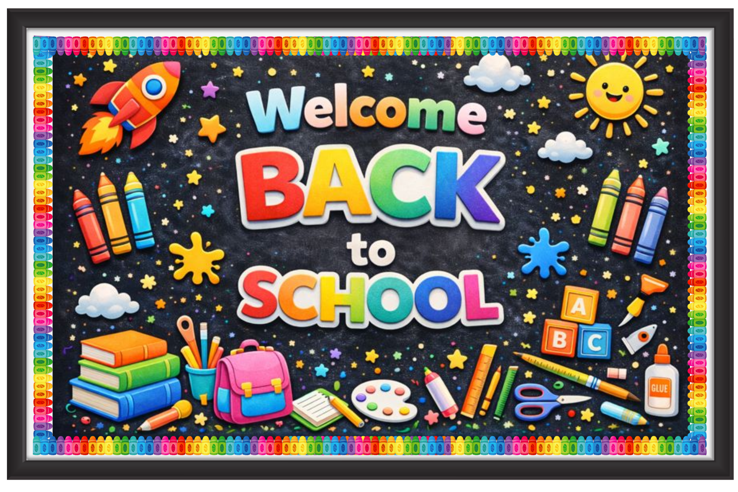 'Welcome back to school'-Classroom  Display Flex Banner(6ft by 4ft)