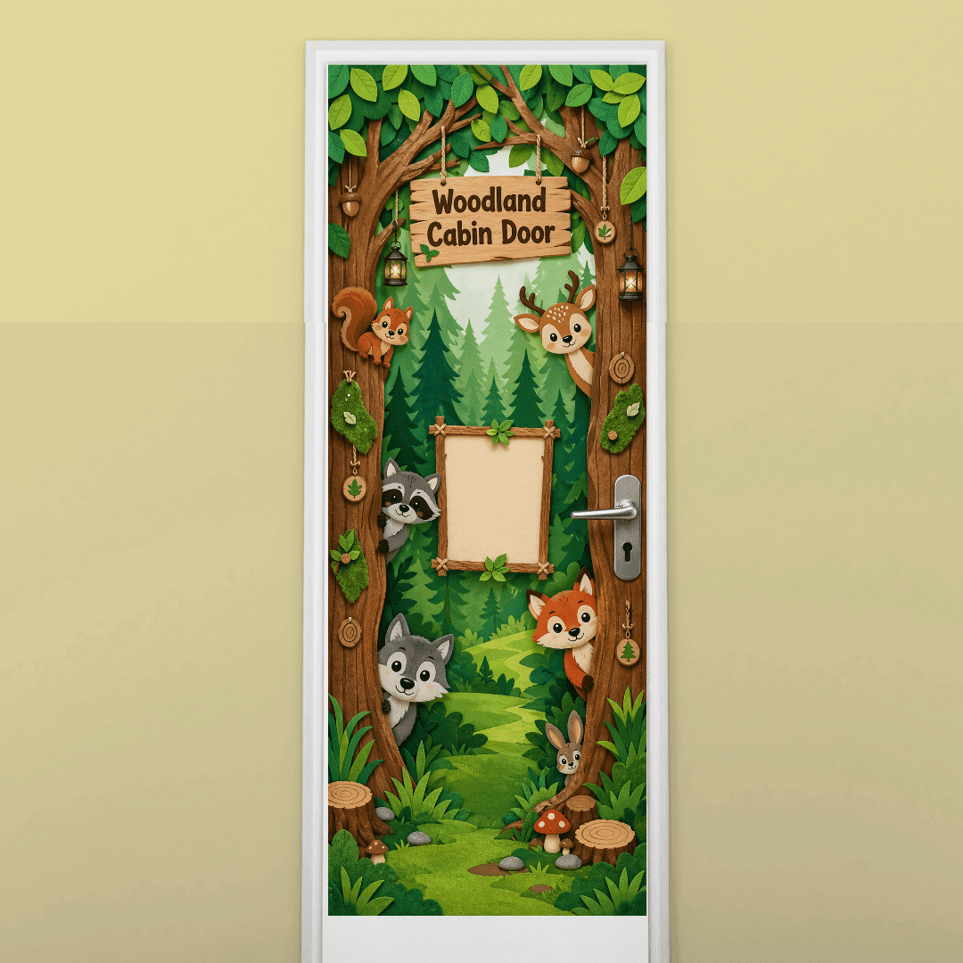 "Animal Forest Theme" -Door sticker on paper