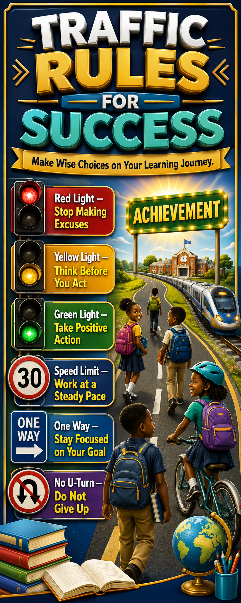 "Traffic Rules for success " -Door sticker on paper