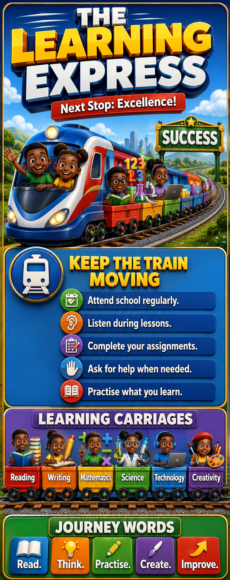 "The Learning Express" -Door sticker on paper